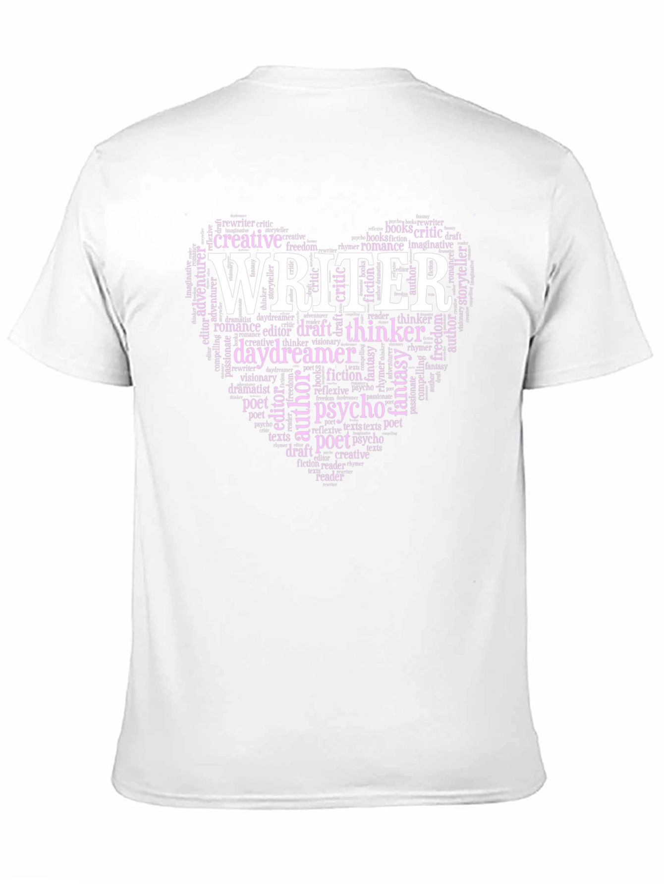 Writer Word Art Heart Graphic Tee