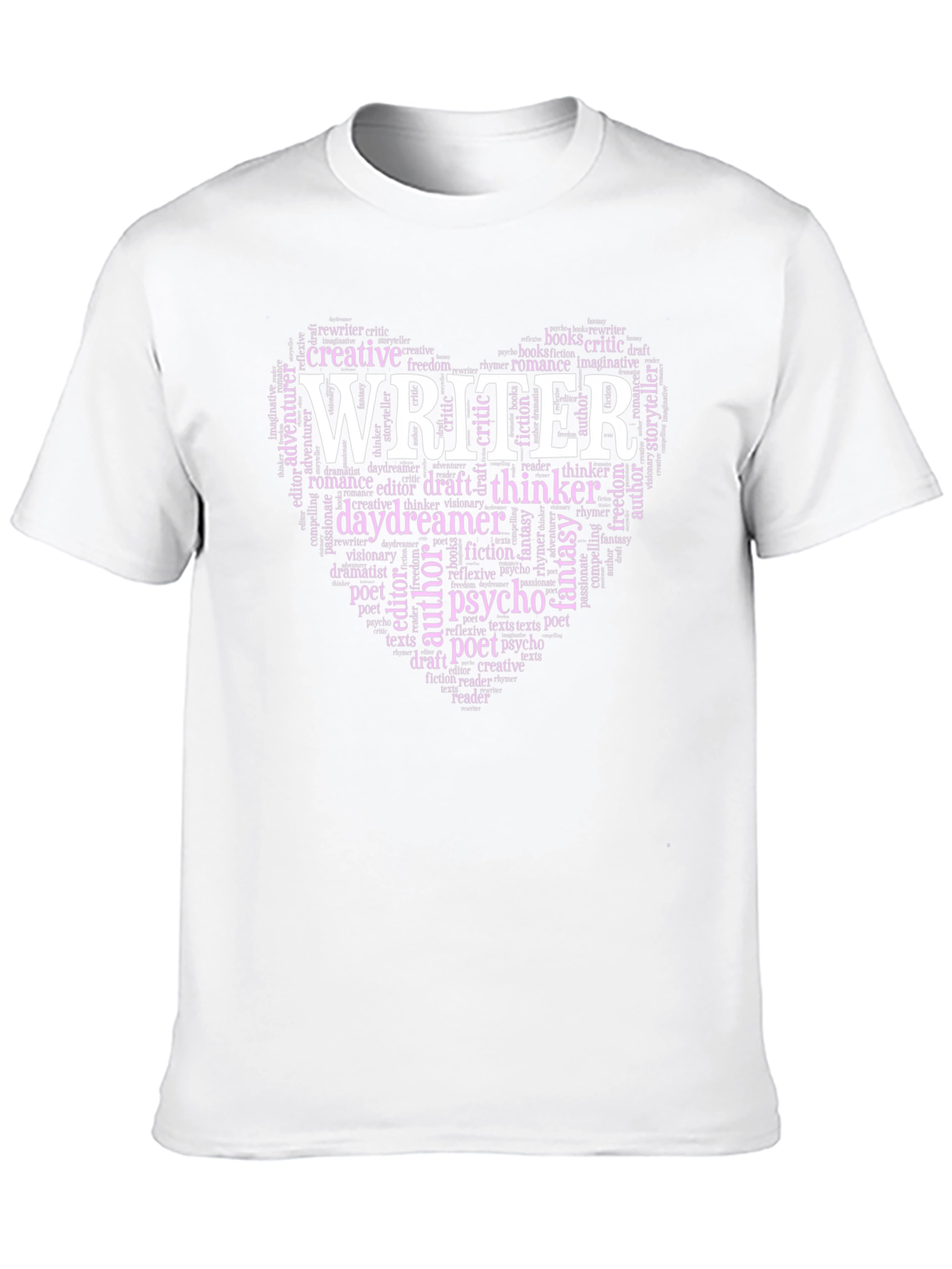 Writer Word Art Heart Graphic Tee