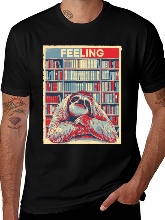 Feeling Sloth T-Shirt: Library Bookworm Style