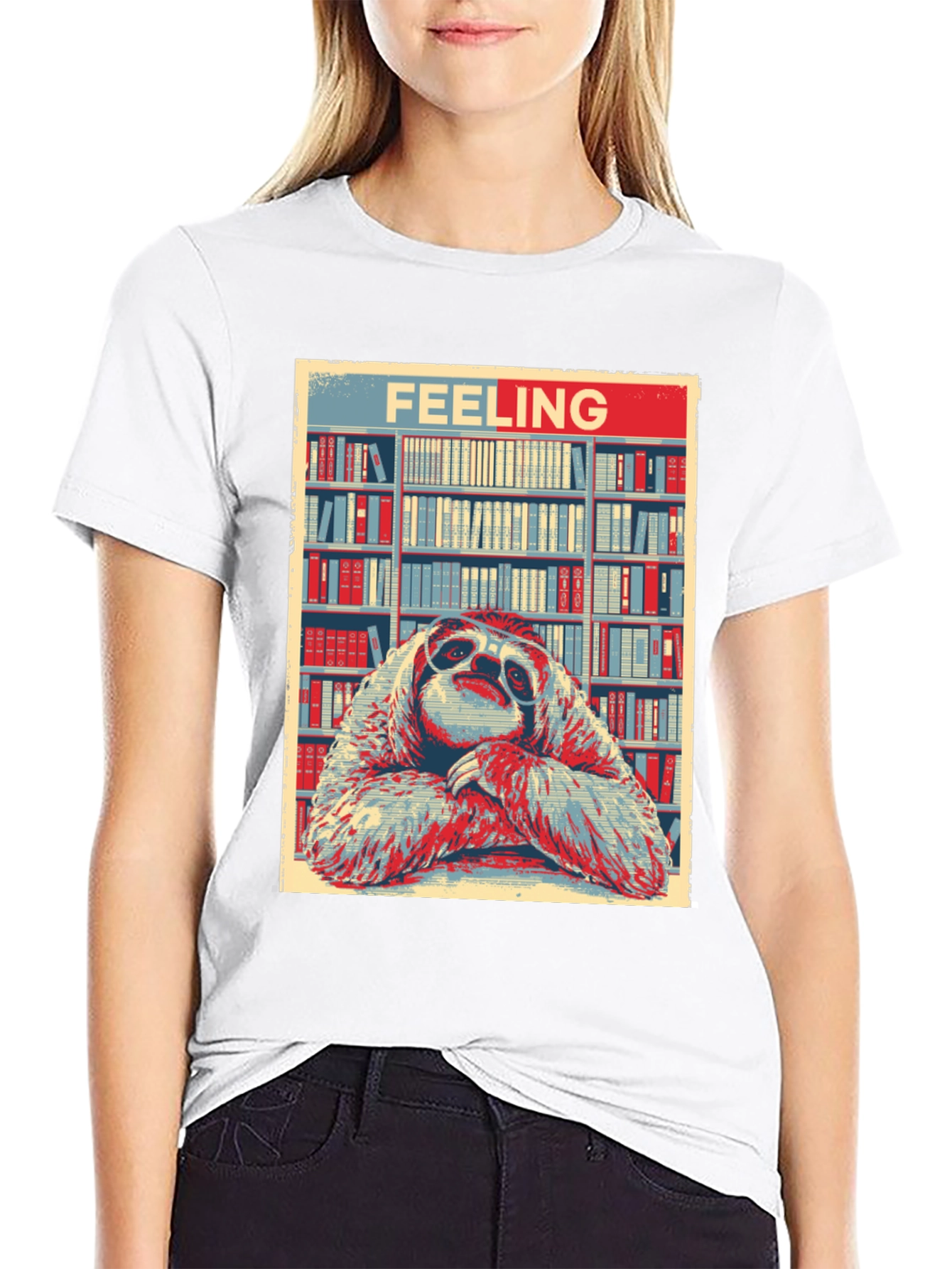 Feeling Sloth T-Shirt: Library Bookworm Style