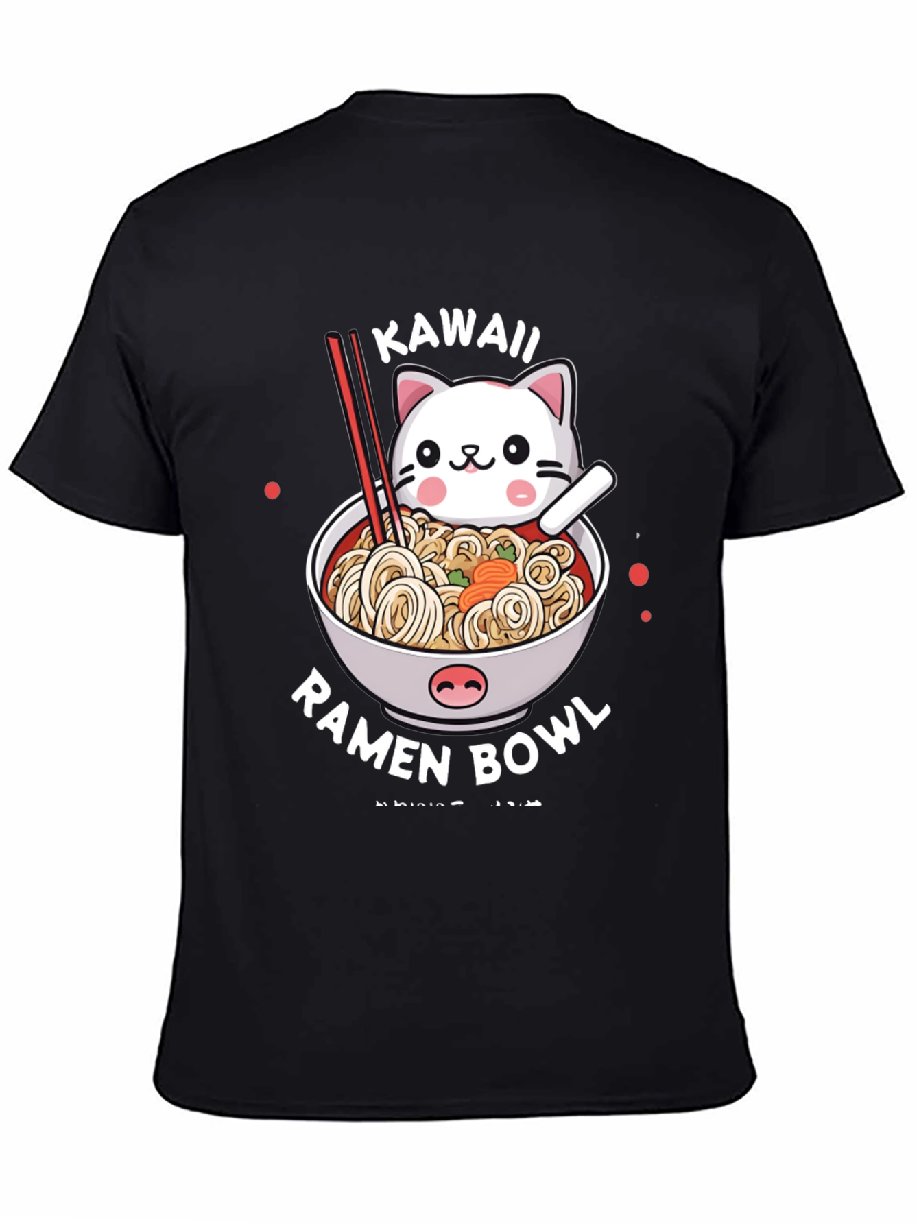 Kawaii Cat Ramen Bowl T-Shirt - Unisex Graphic Tee