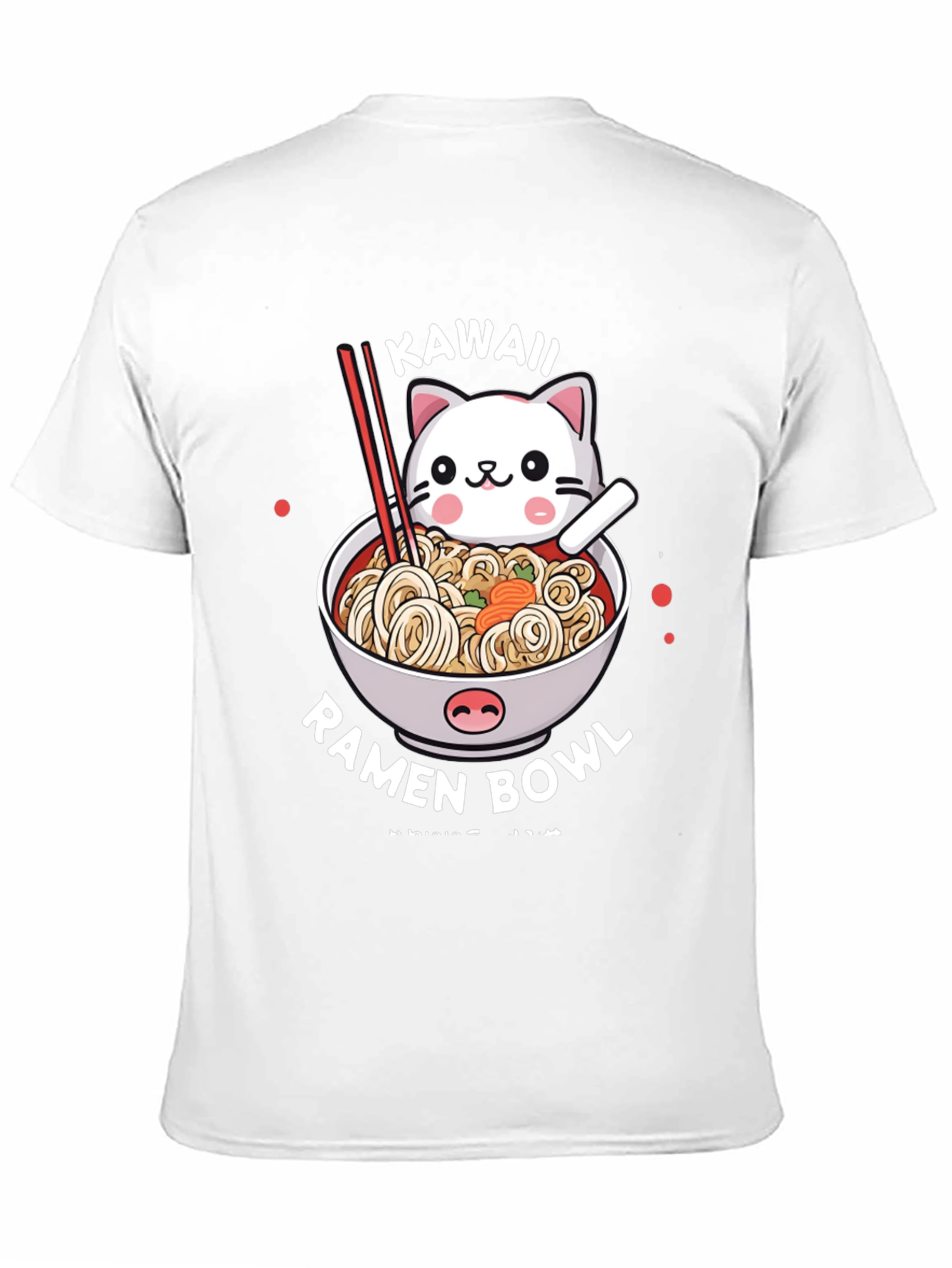 Kawaii Cat Ramen Bowl T-Shirt - Unisex Graphic Tee