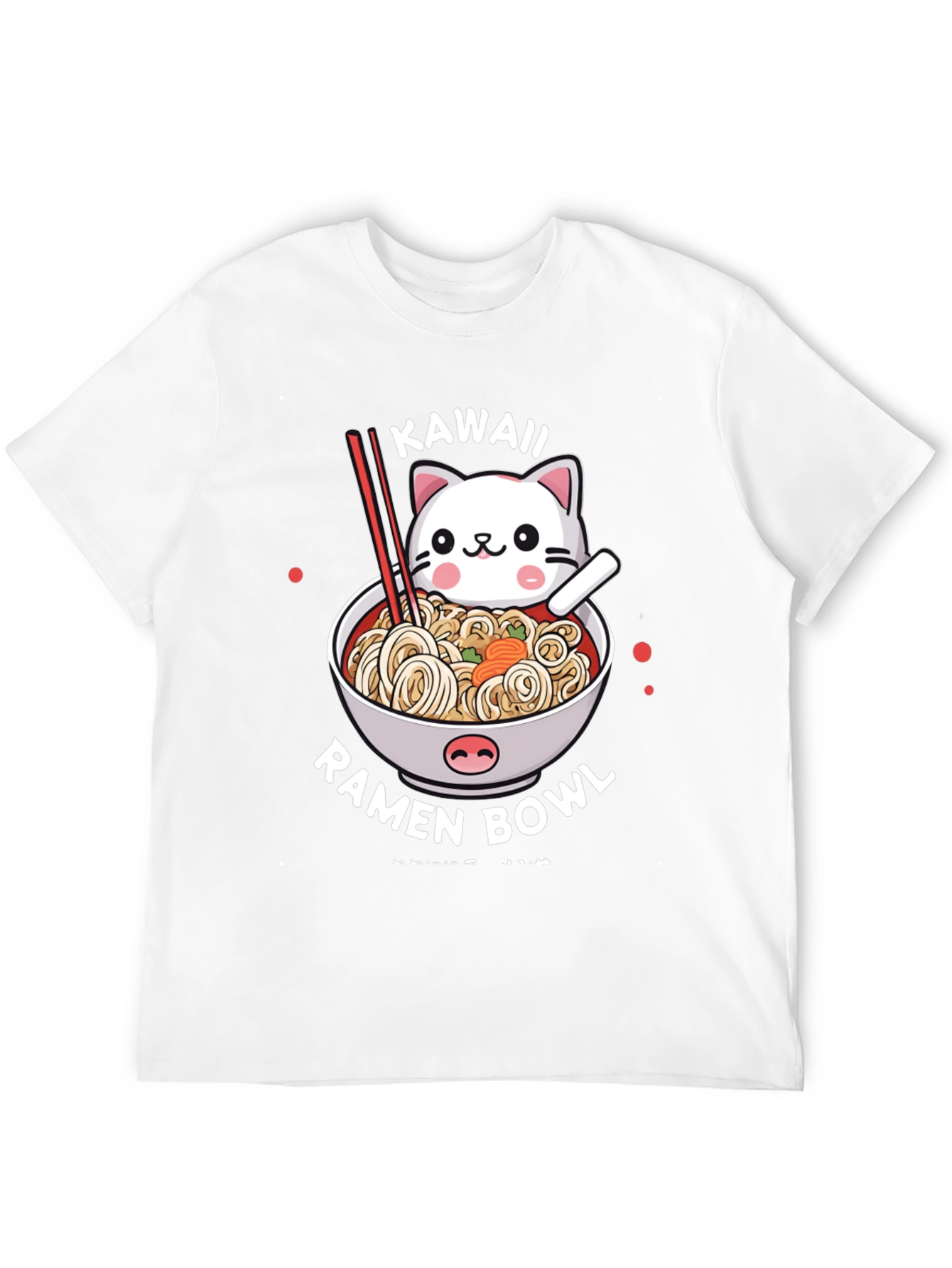 Kawaii Cat Ramen Bowl T-Shirt - Unisex Graphic Tee