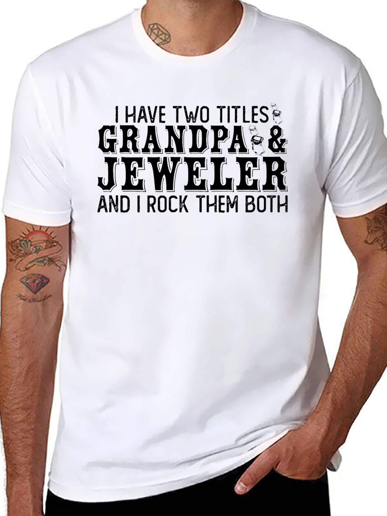 Grandpa & Jeweler Black Graphic T-Shirt