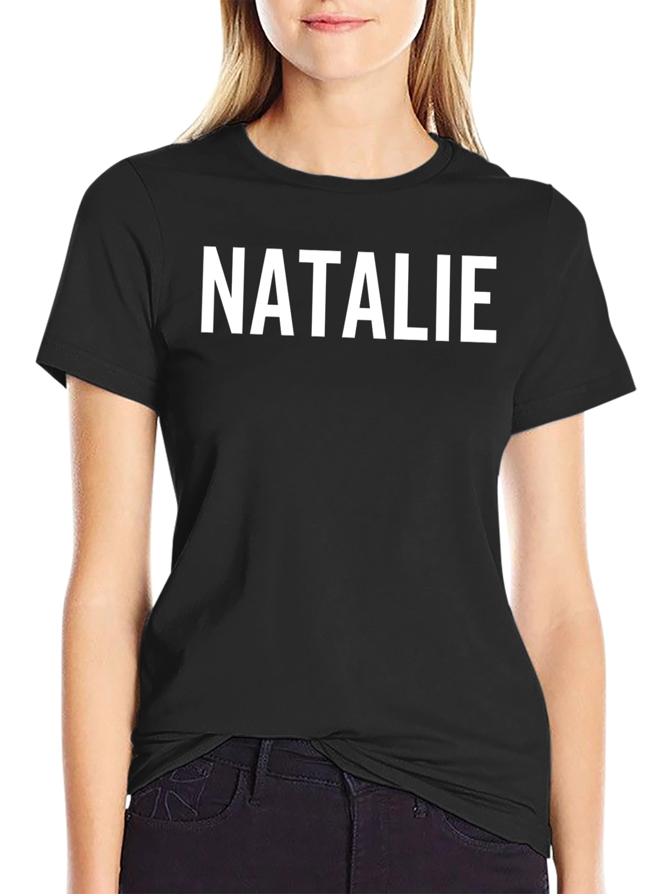 Personalized NATALIE Black T-Shirt - Custom Name Tee