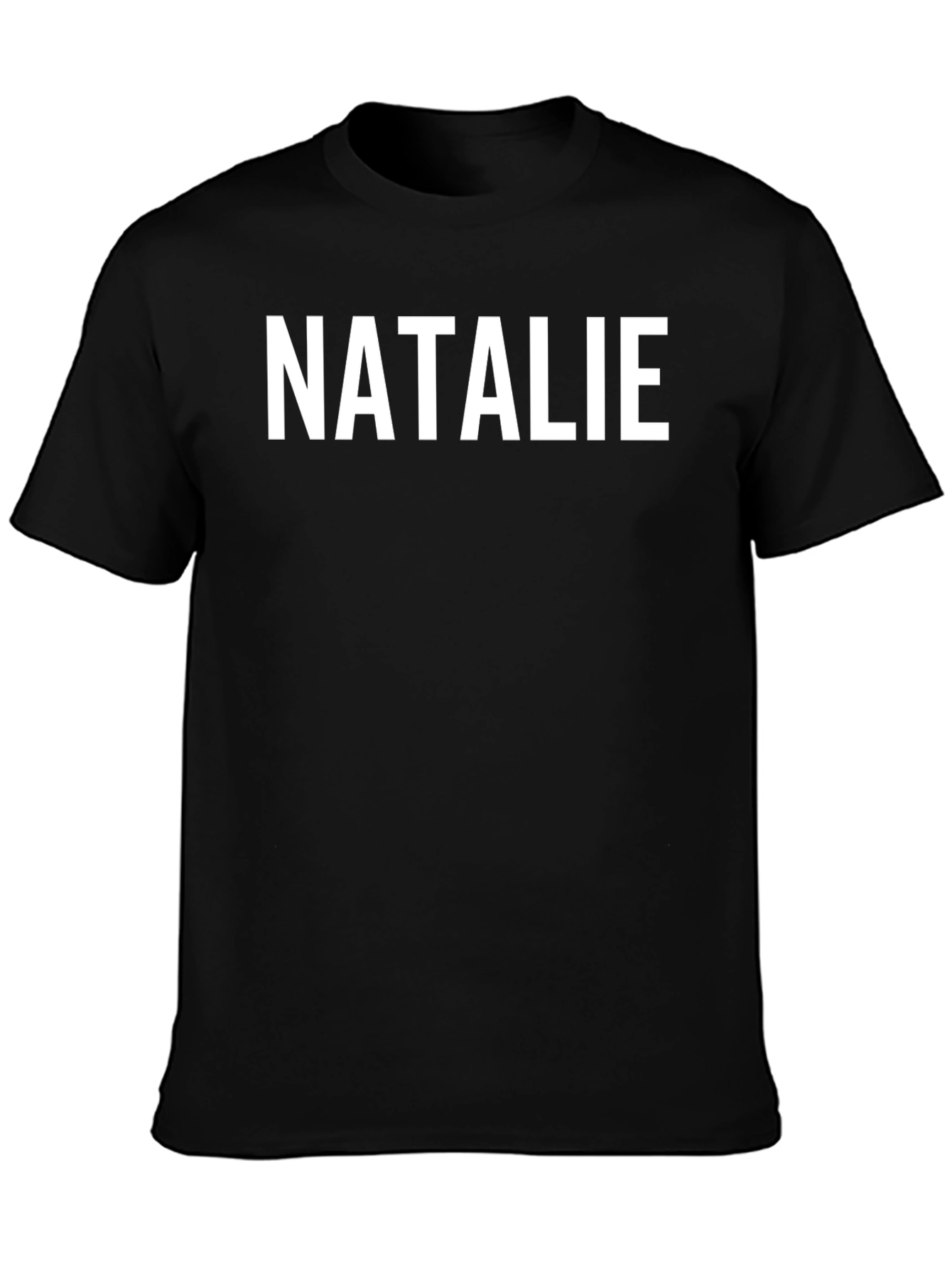 Personalized NATALIE Black T-Shirt - Custom Name Tee