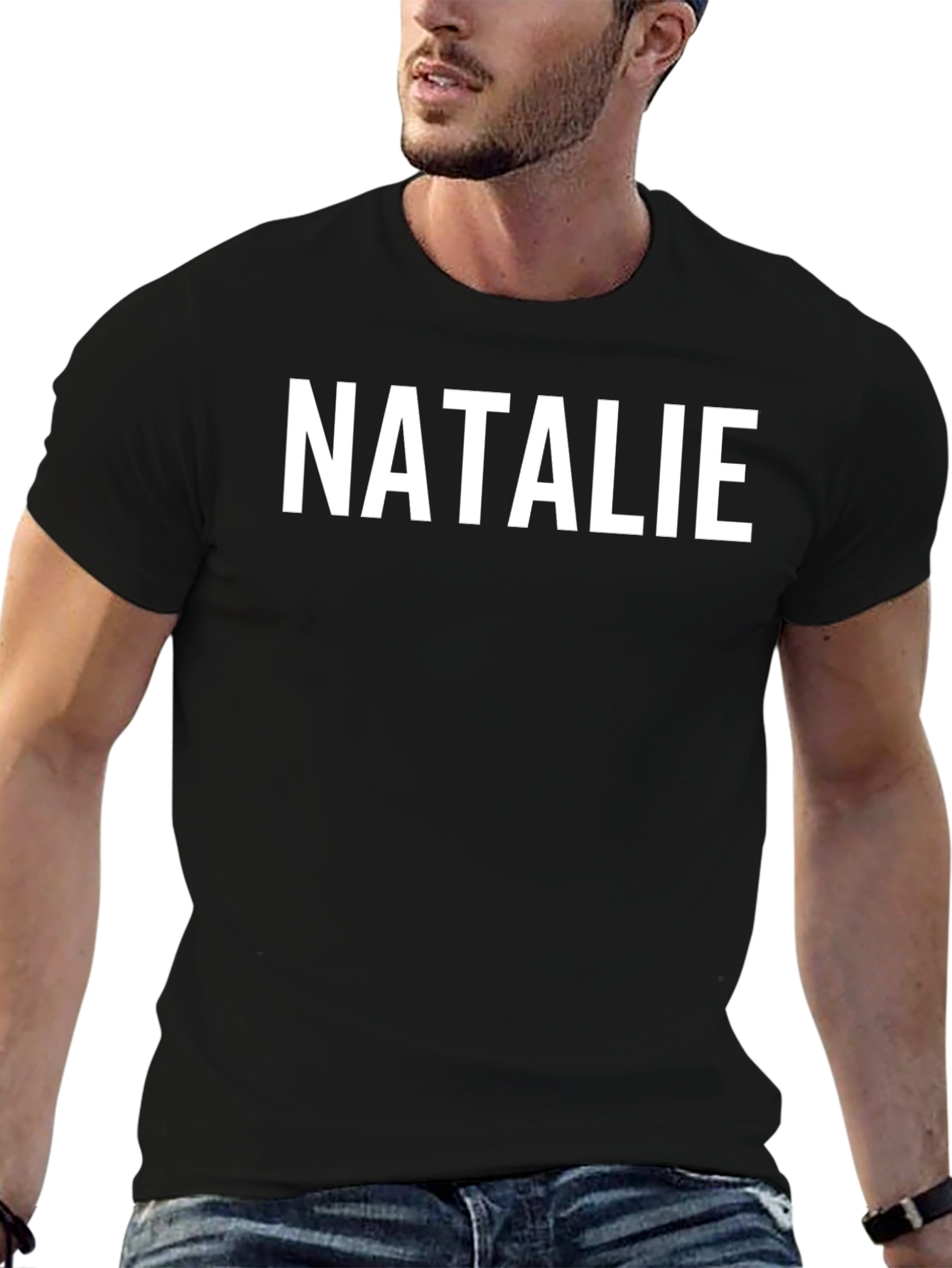 Personalized NATALIE Black T-Shirt - Custom Name Tee