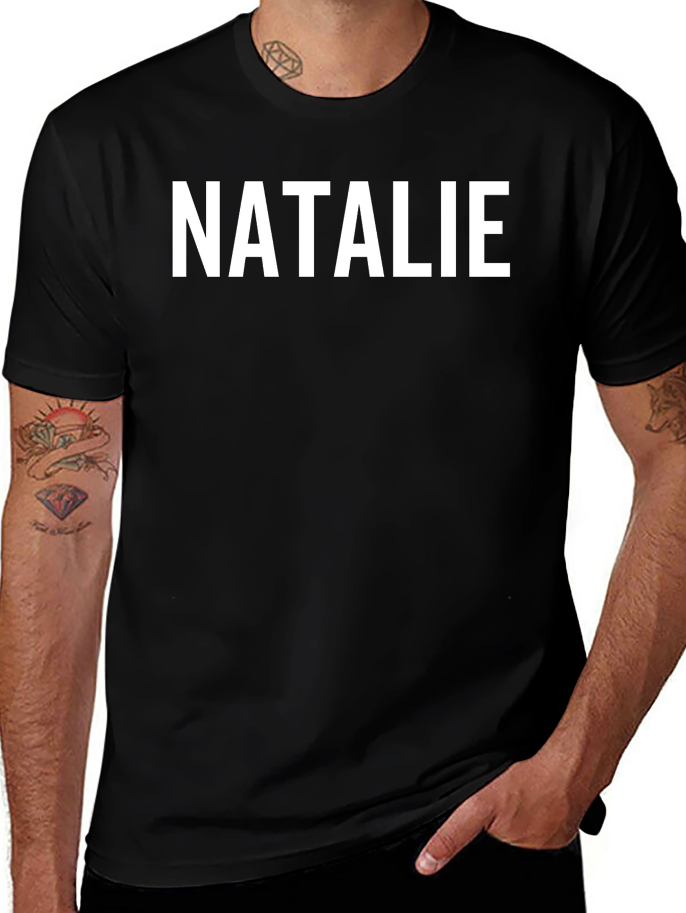 Personalized NATALIE Black T-Shirt - Custom Name Tee