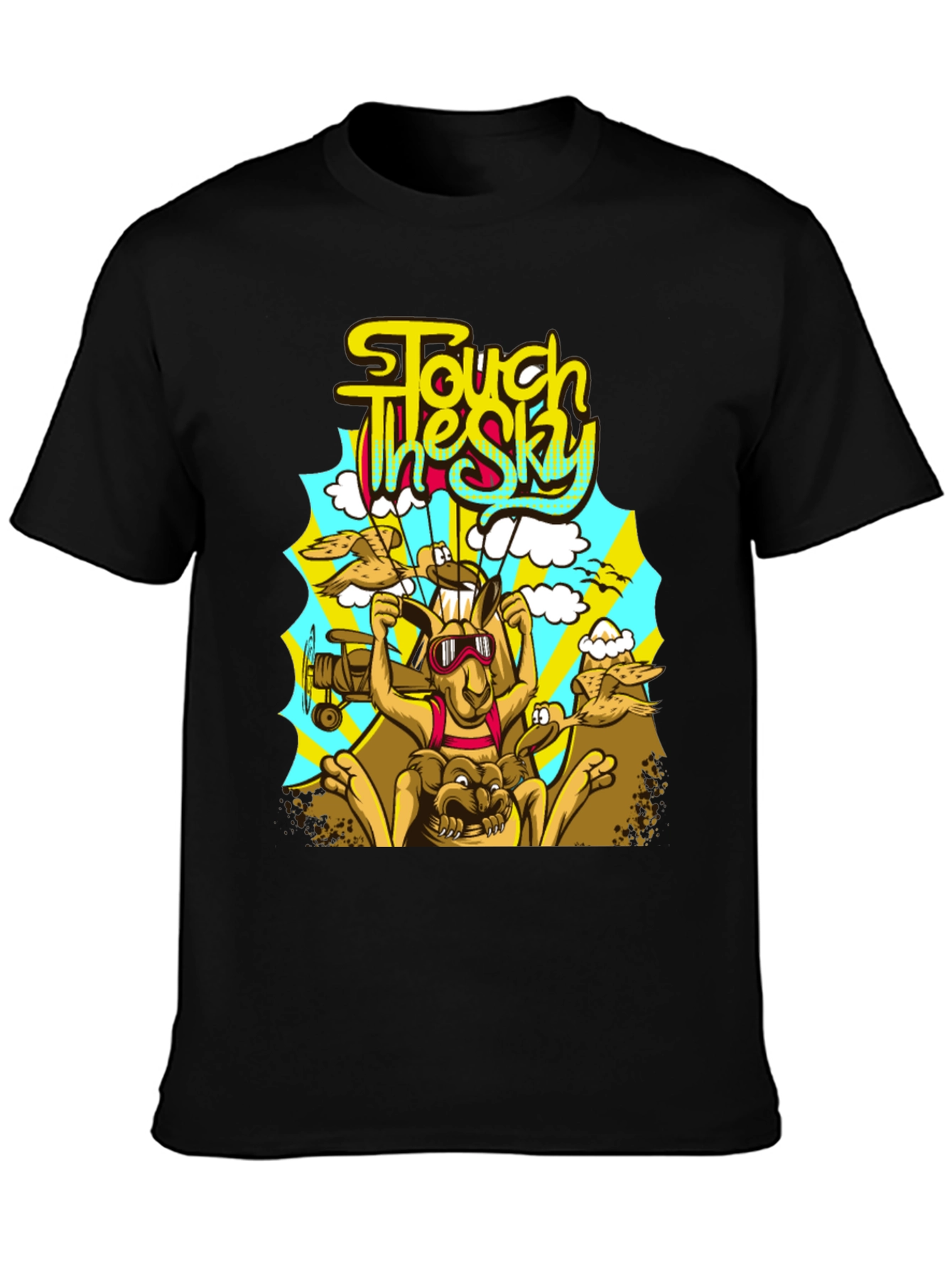 Touch the Sky Kangaroo Graphic Tee - Black