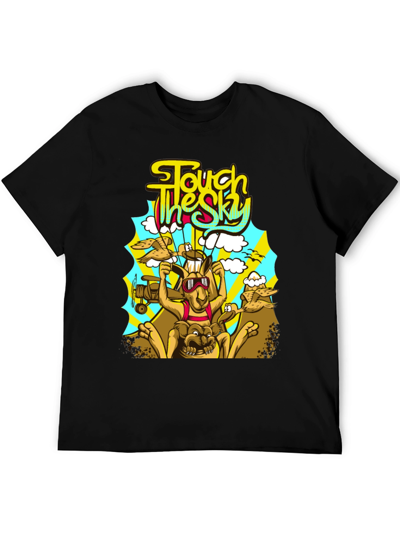 Touch the Sky Kangaroo Graphic Tee - Black