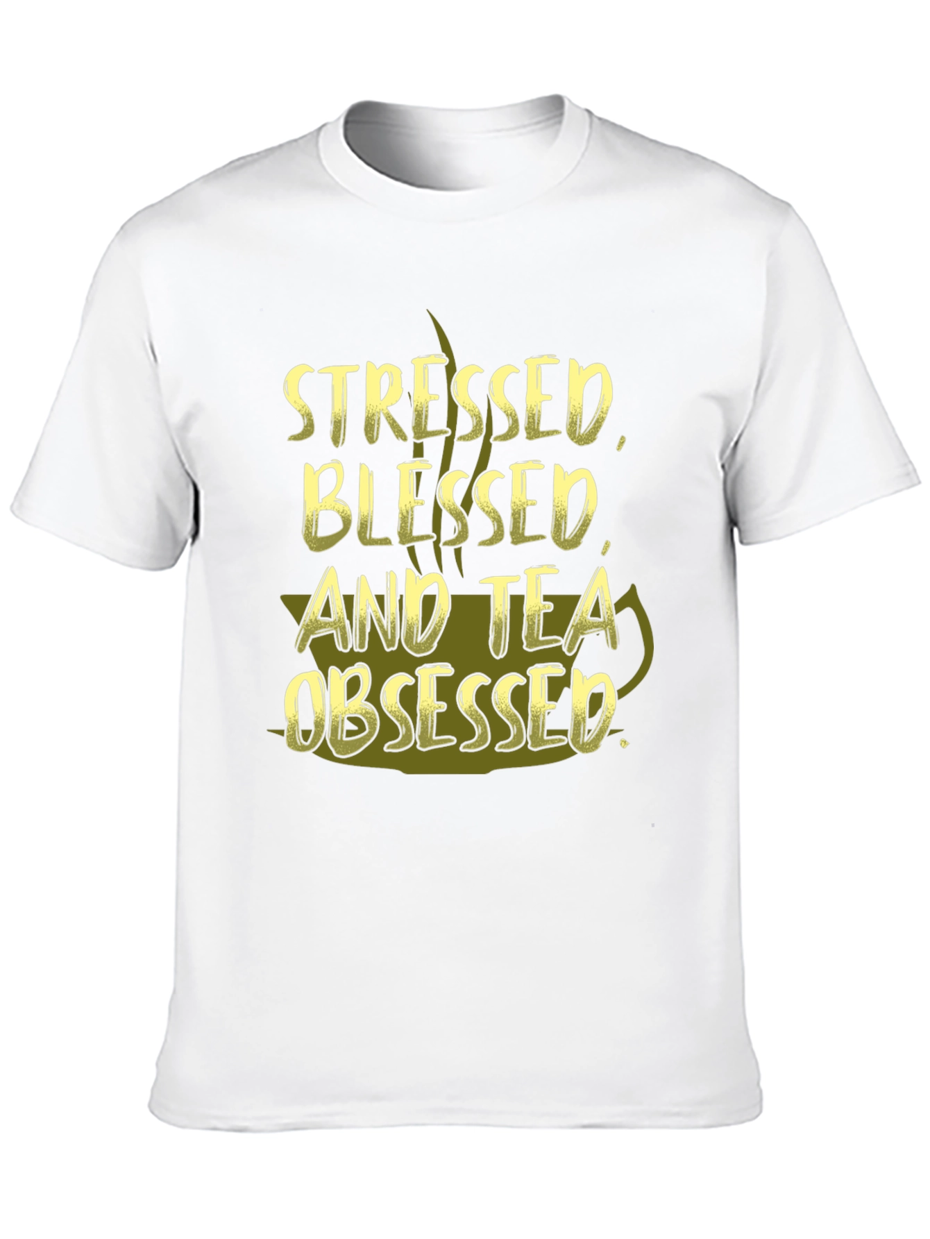 Stressed Blessed and Tea Obsessed Black T-Shirt