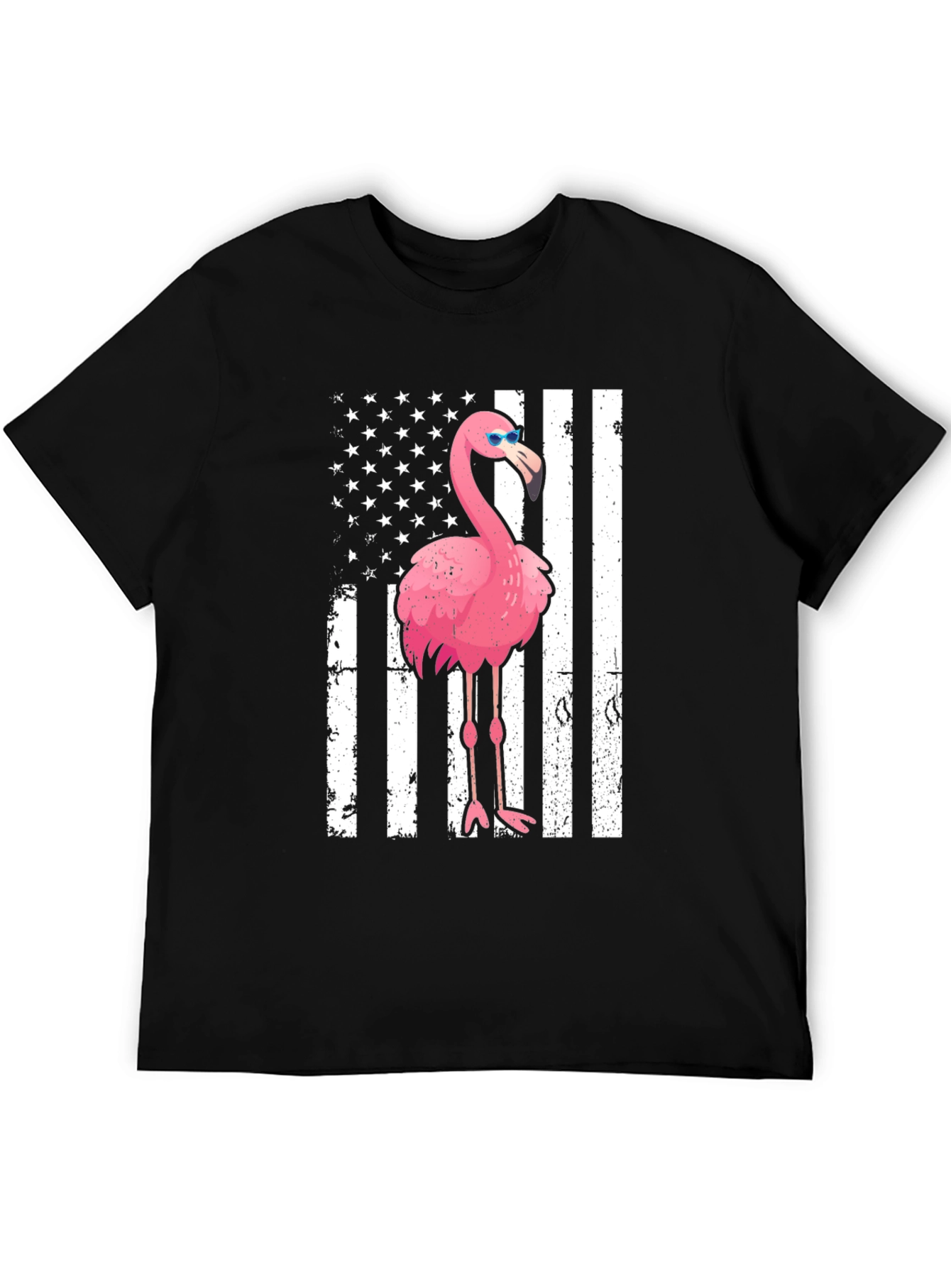 Flamingo USA Flag Graphic Tee