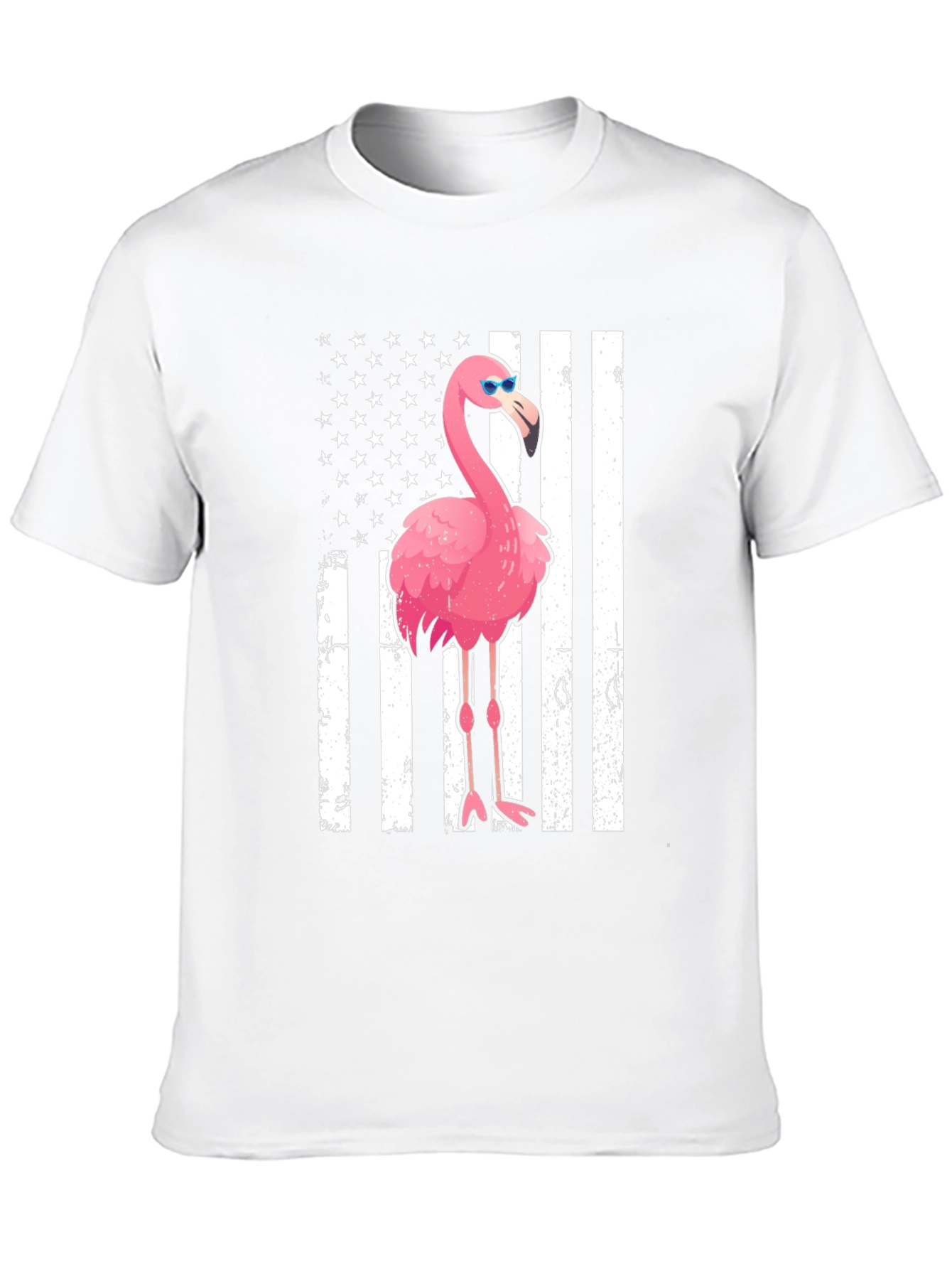 Flamingo USA Flag Graphic Tee