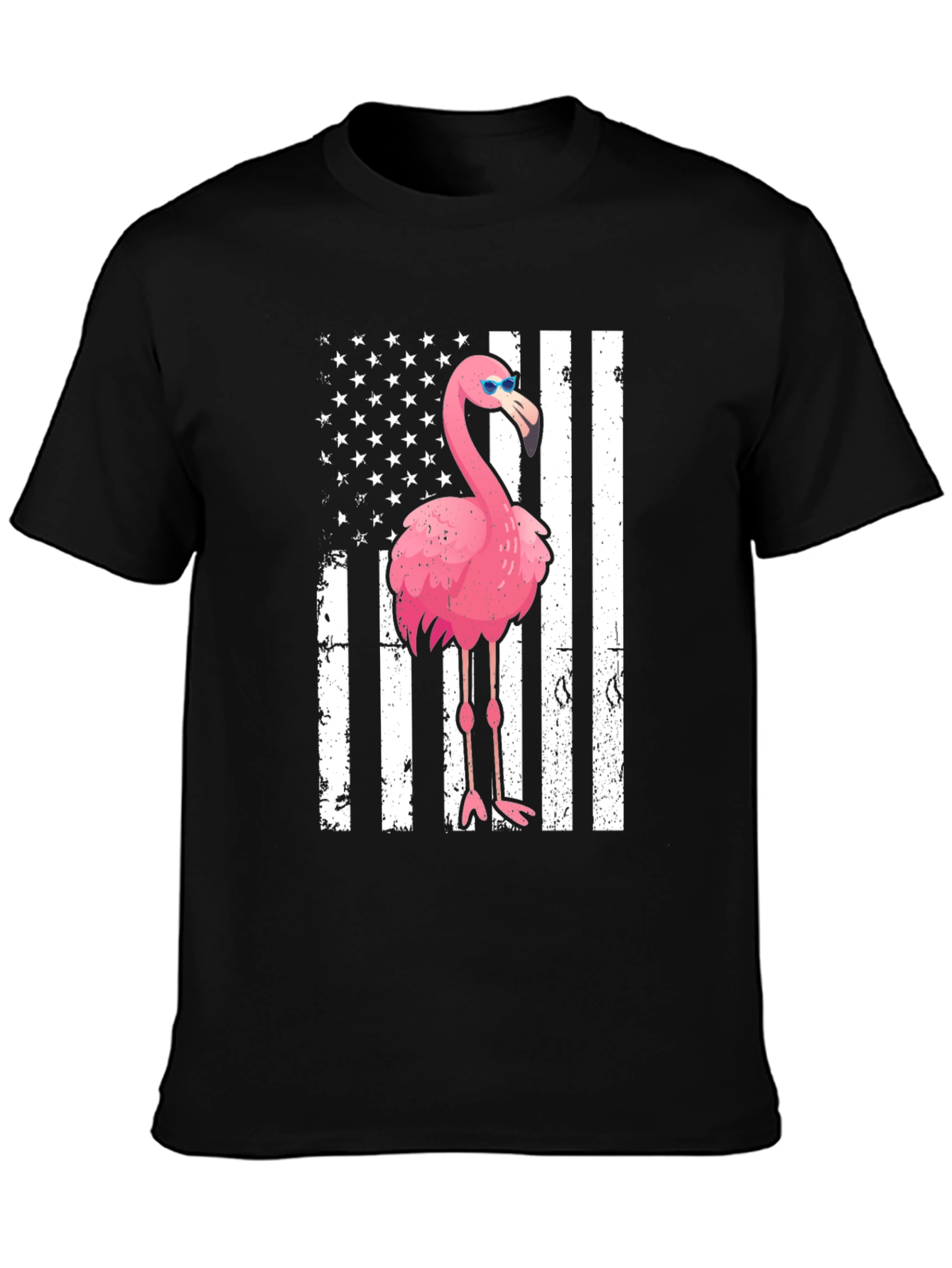 Flamingo USA Flag Graphic Tee