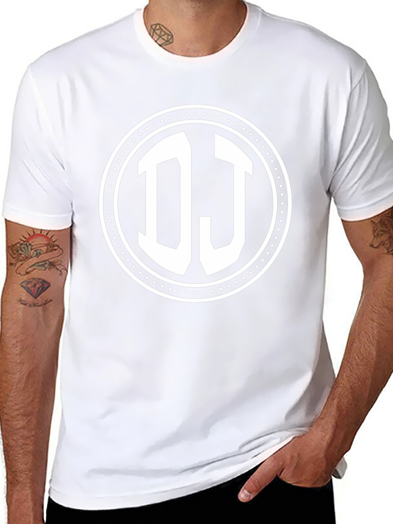 DJ Graphic T-Shirt - Round Logo Design