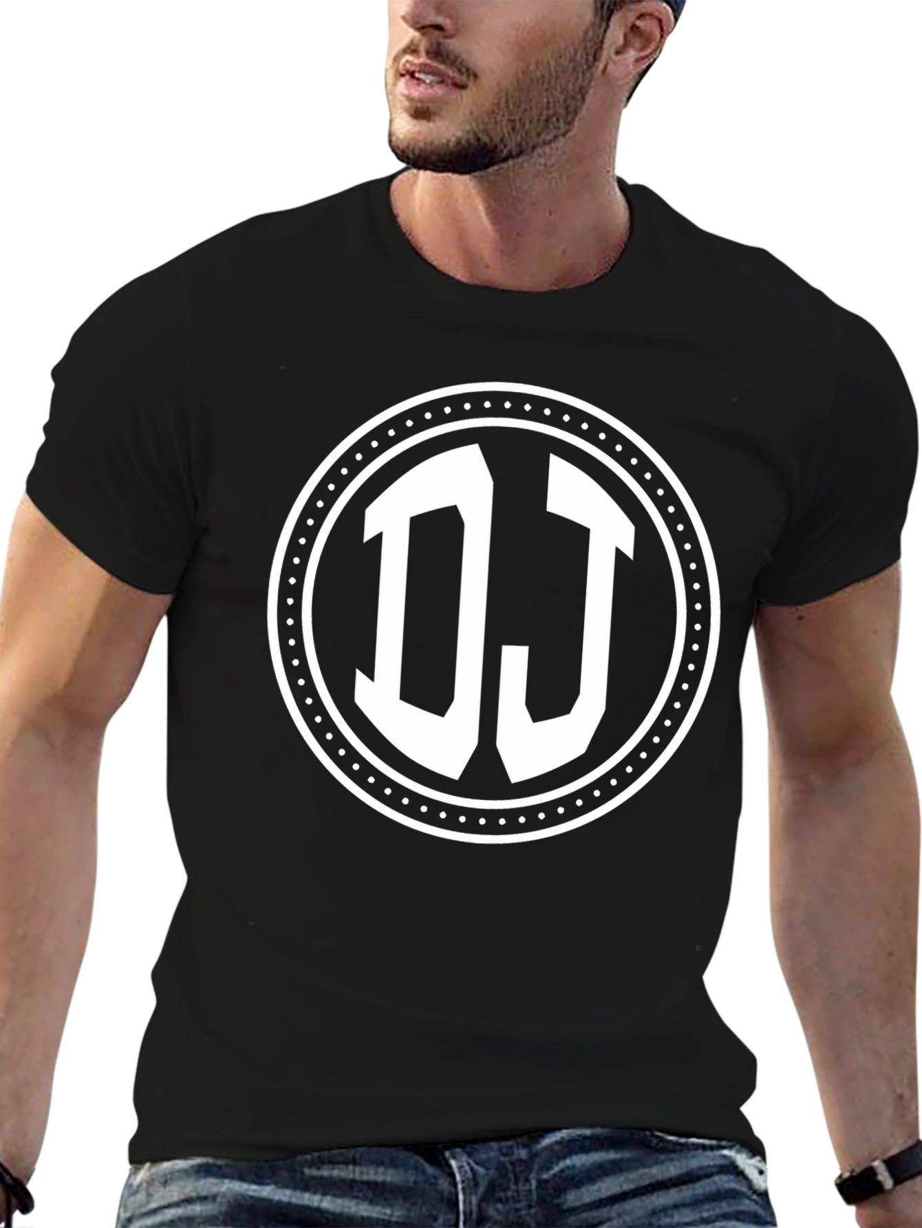 DJ Graphic T-Shirt - Round Logo Design