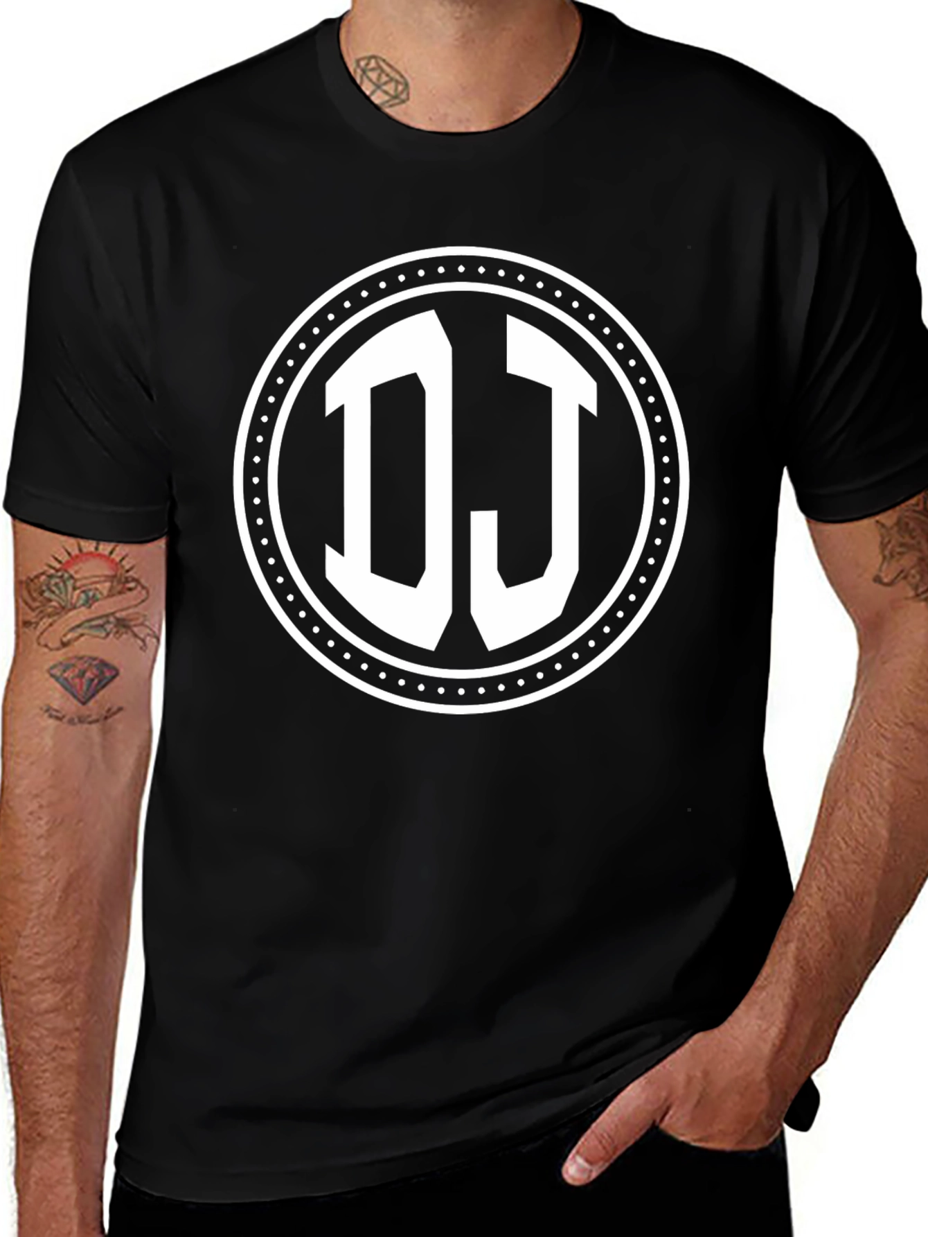 DJ Graphic T-Shirt - Round Logo Design