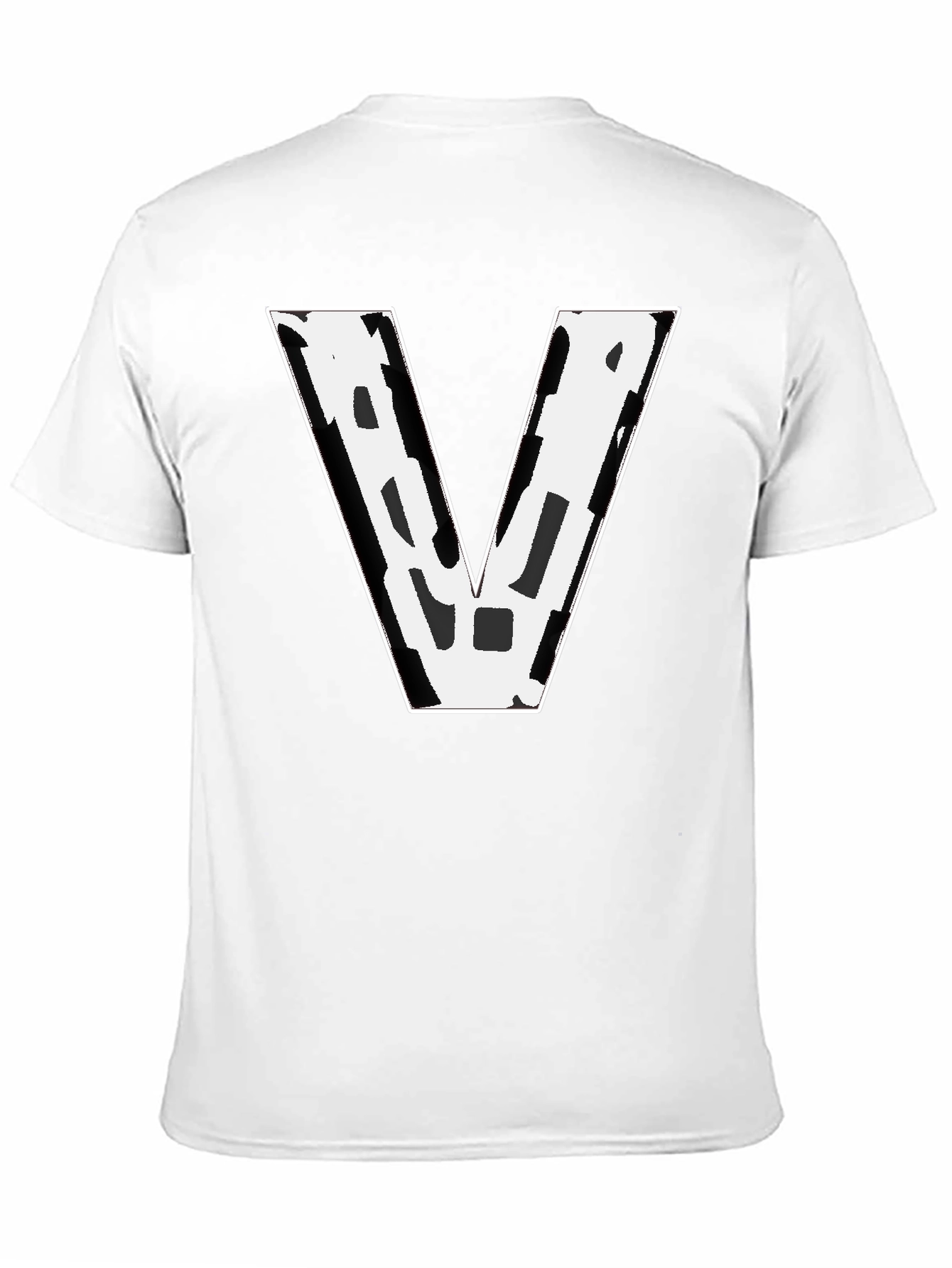 Bold V Graphic Tee - Black Cotton Blend