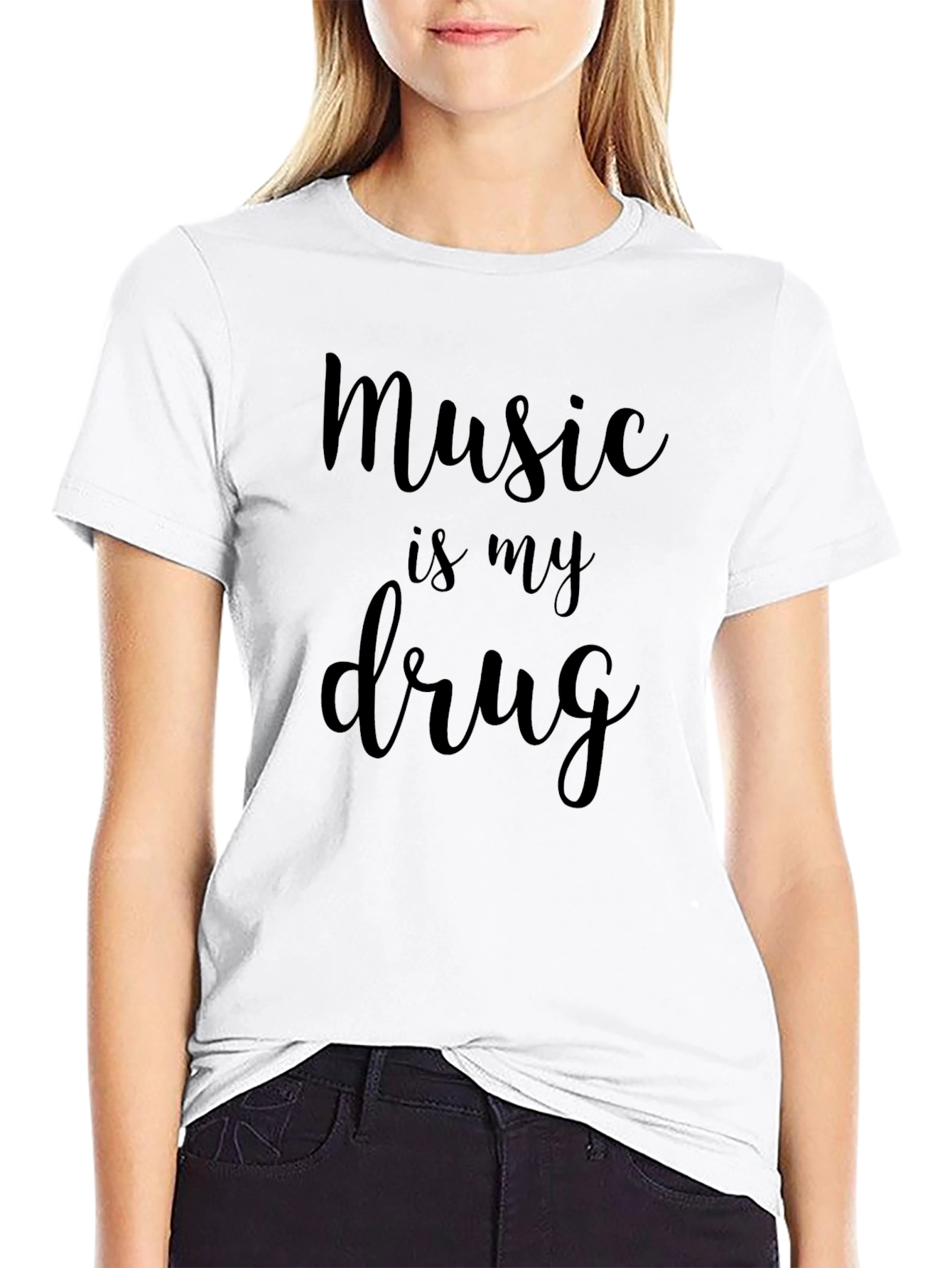 Music is My Drug Graphic Tee - Black