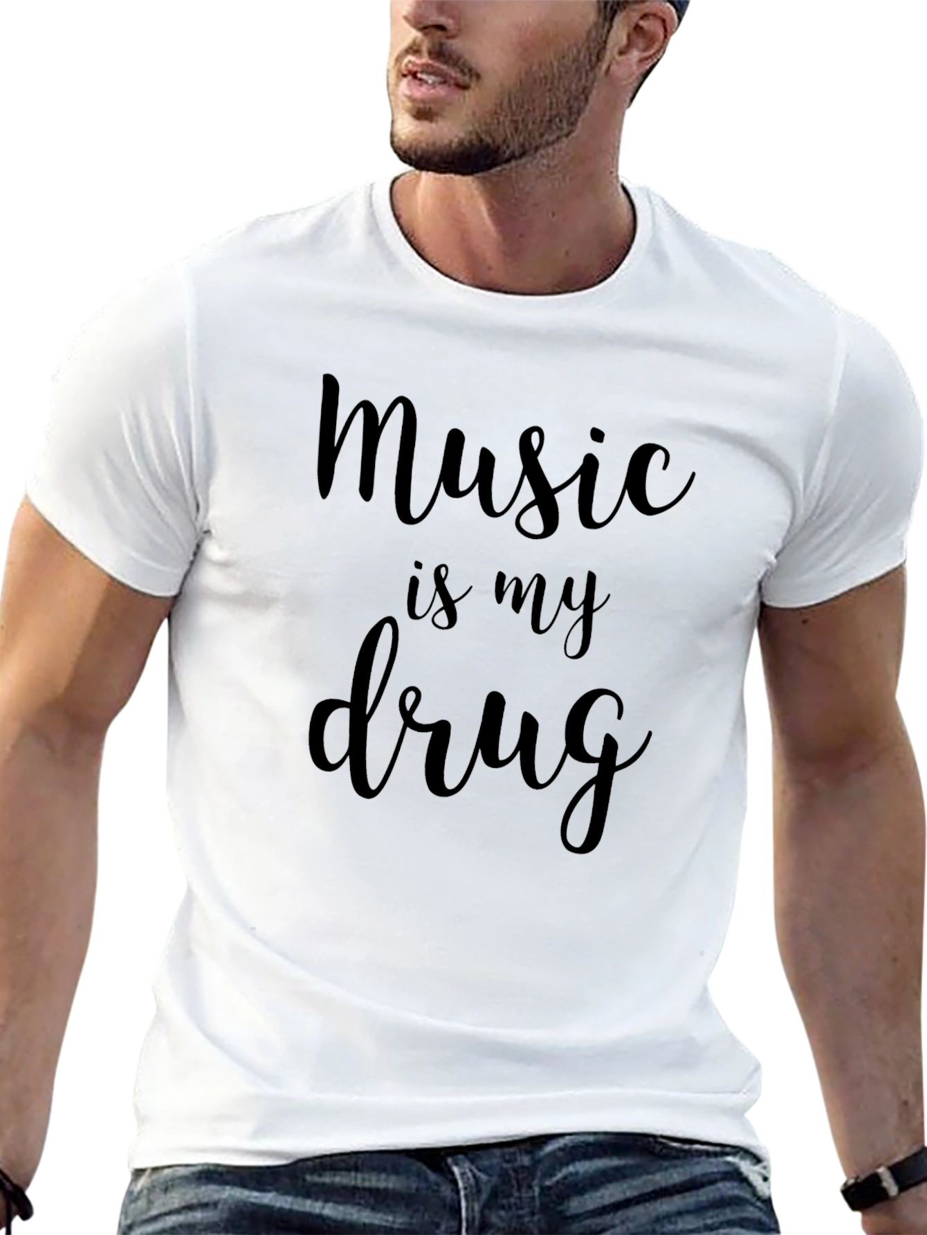 Music is My Drug Graphic Tee - Black