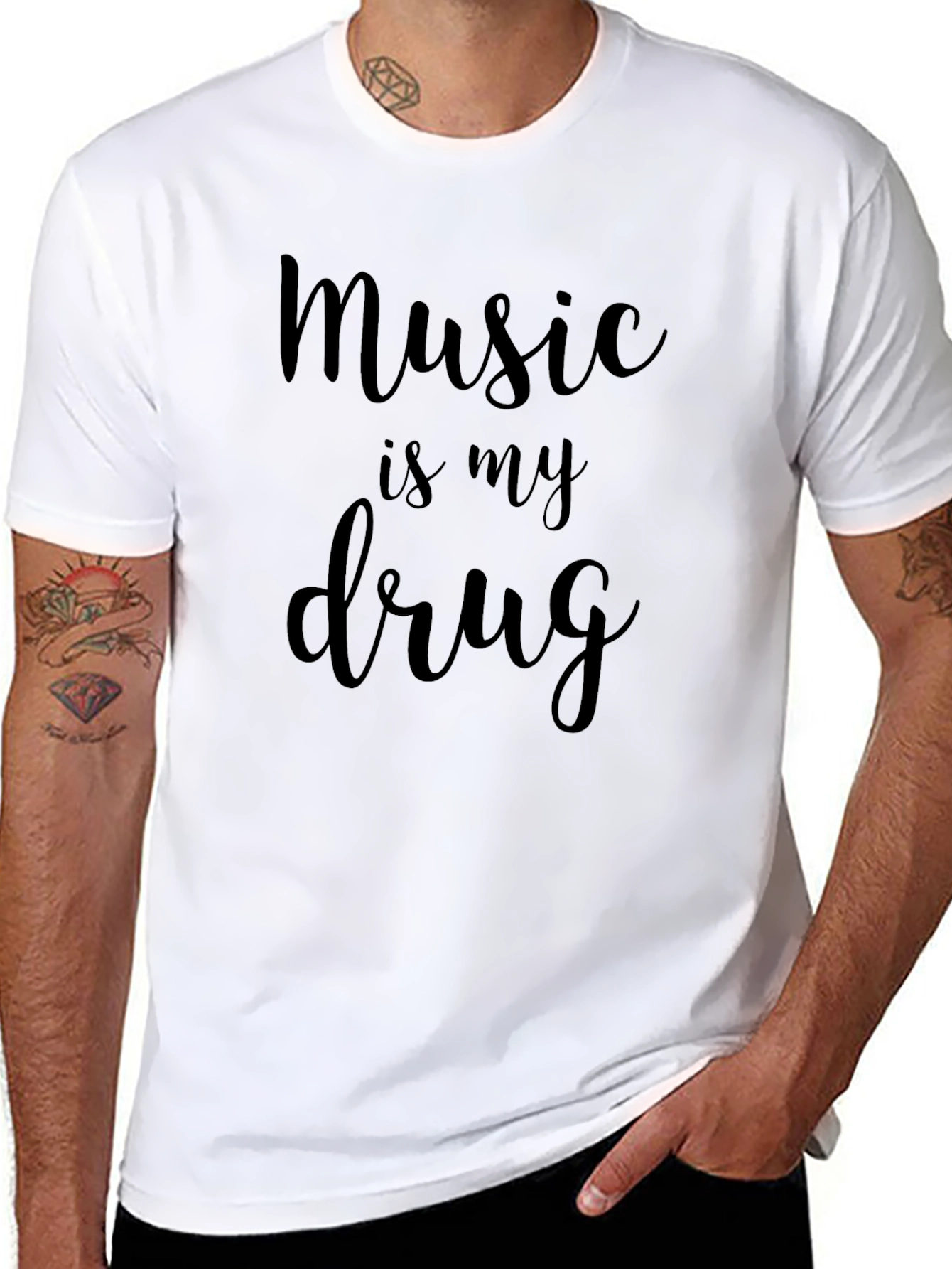 Music is My Drug Graphic Tee - Black