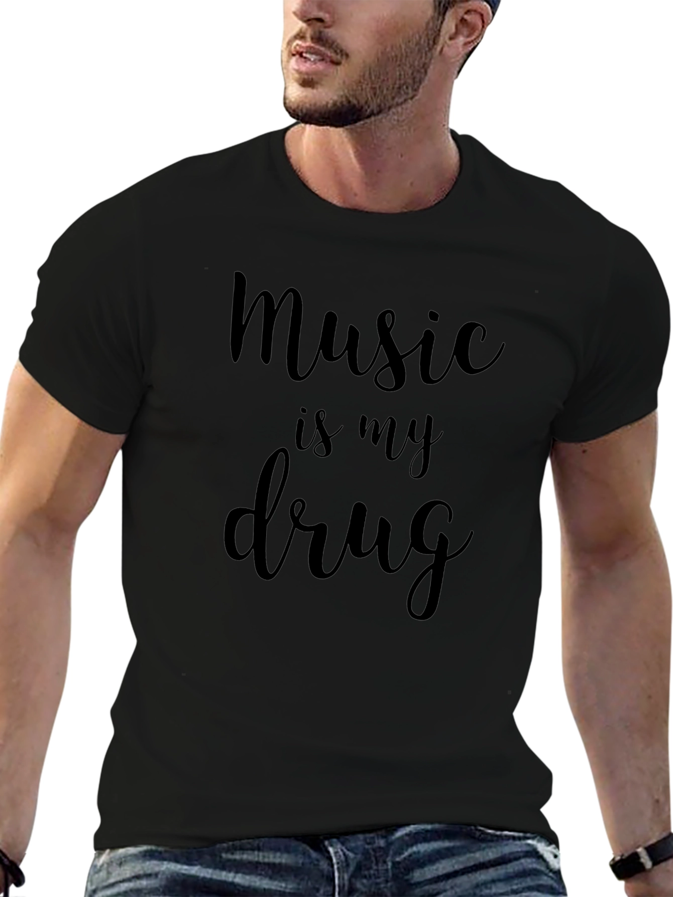 Music is My Drug Graphic Tee - Black