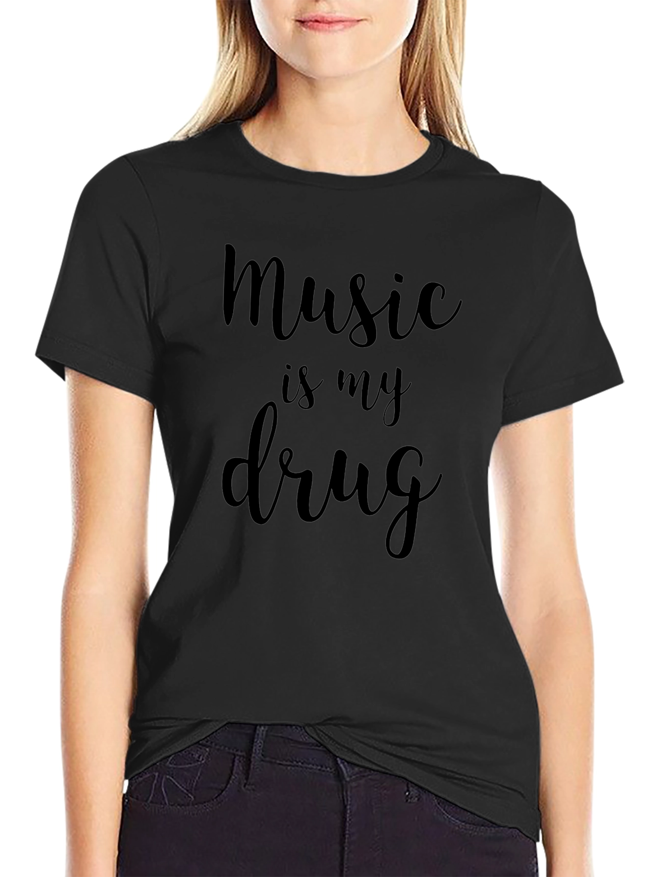Music is My Drug Graphic Tee - Black