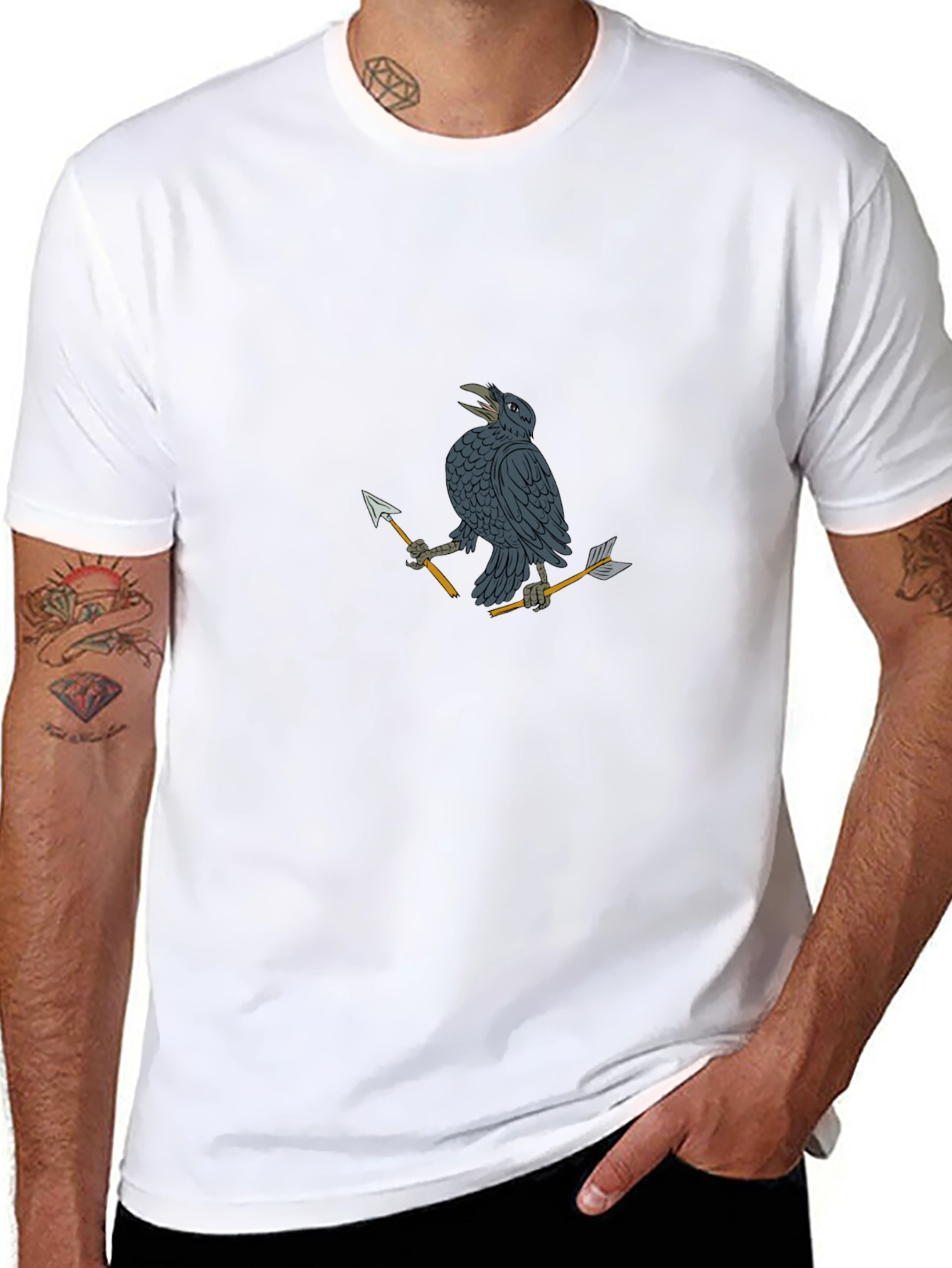 Raven & Arrow Graphic Tee - Black Cotton