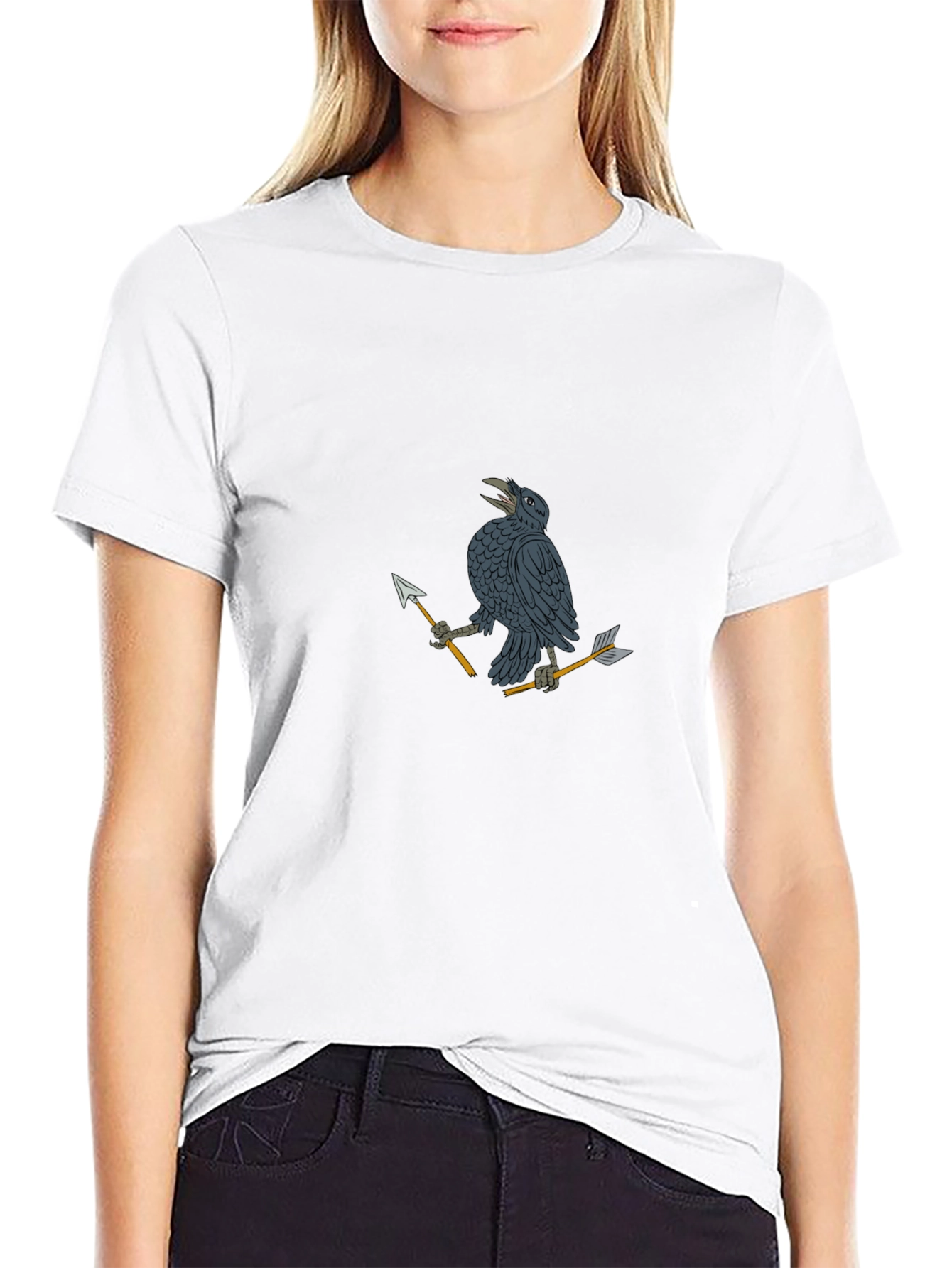 Raven & Arrow Graphic Tee - Black Cotton