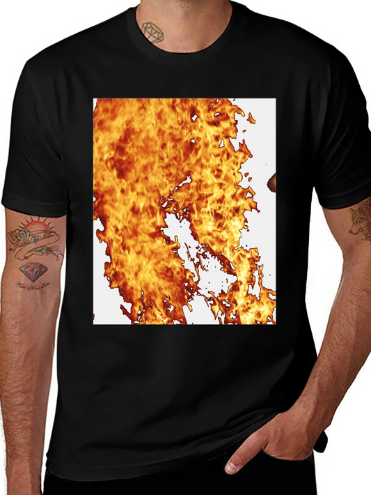Flaming Hot Graphic Tee - Black Cotton Blend
