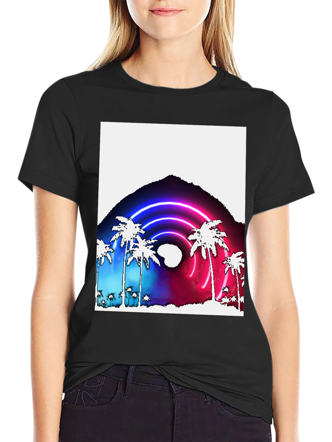 Neon Palm Tree Graphic Tee