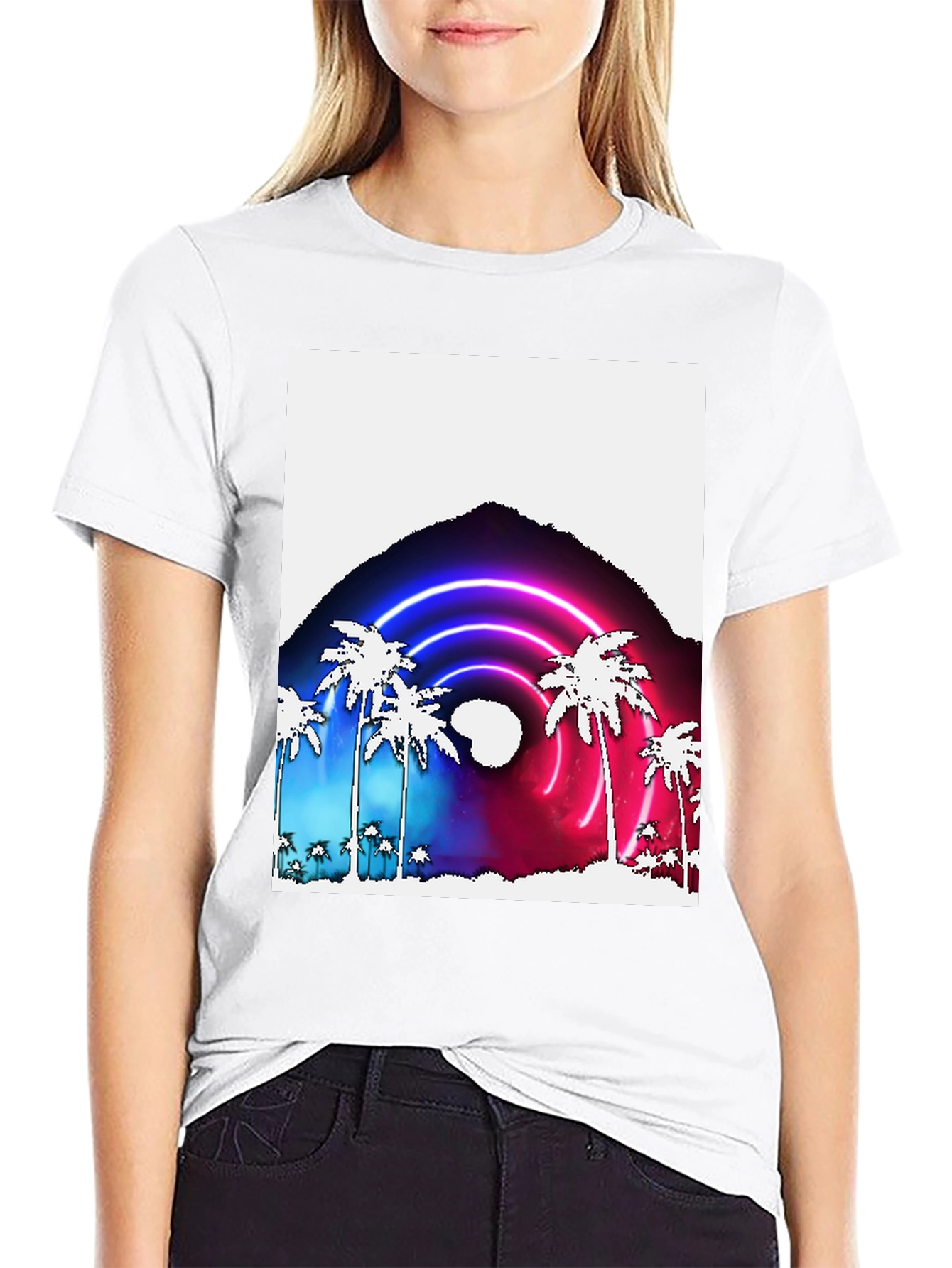 Neon Palm Tree Graphic Tee