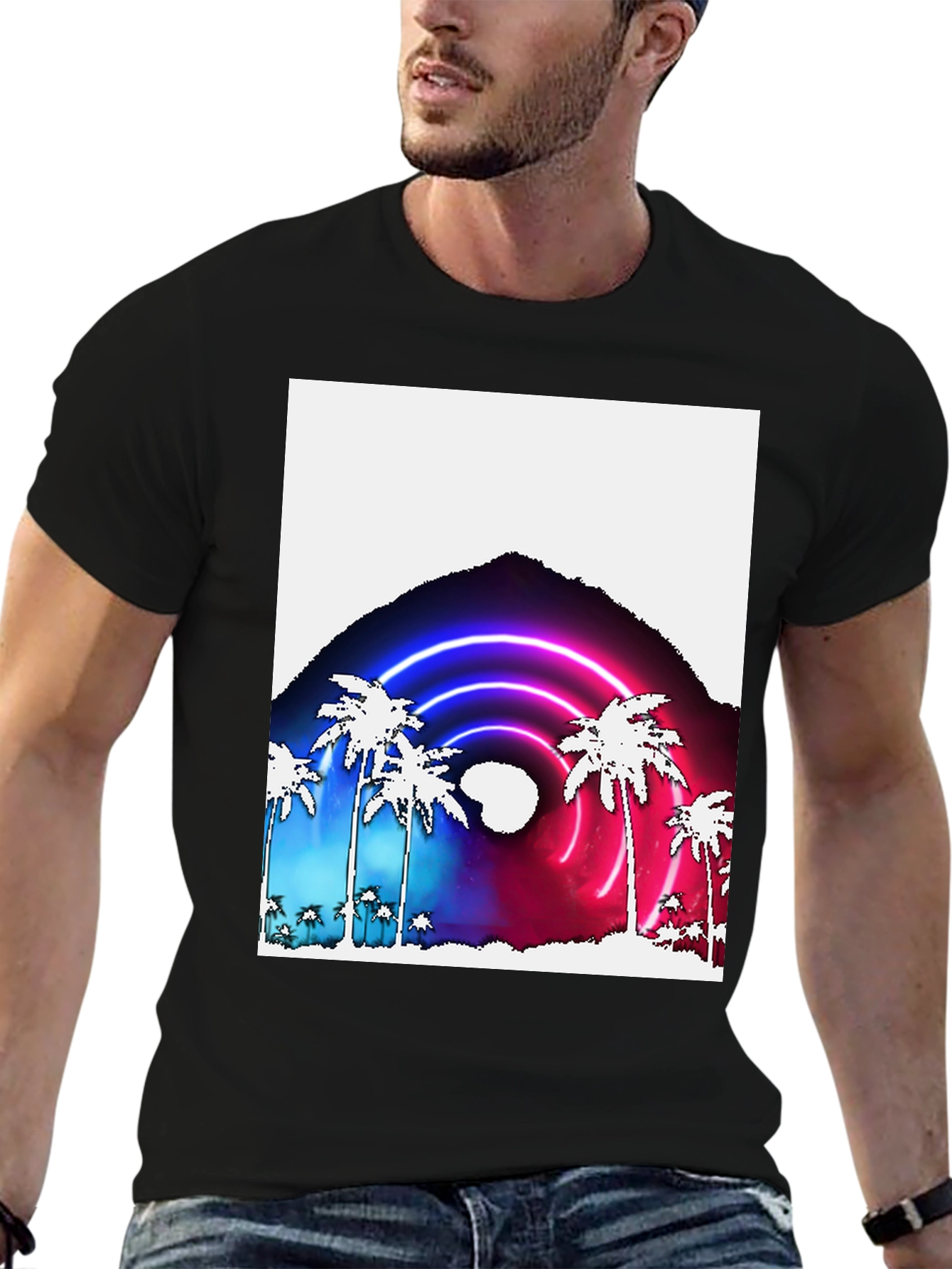Neon Palm Tree Graphic Tee