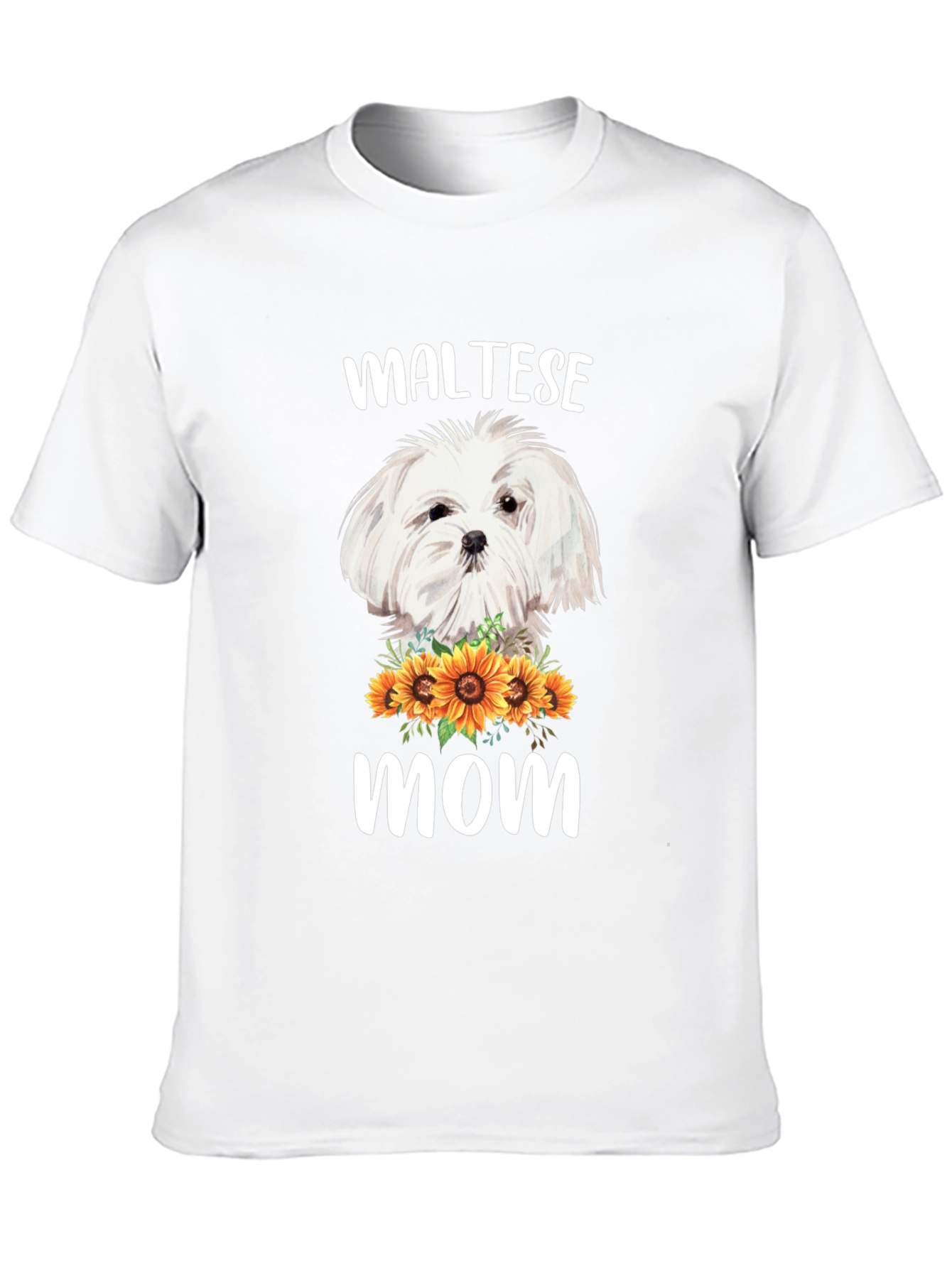 Maltese Mom T-Shirt Sunflower Dog Lover Tee