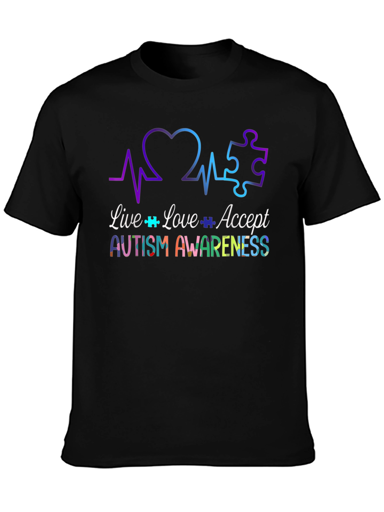 Autism Awareness Tee - Live Love Accept