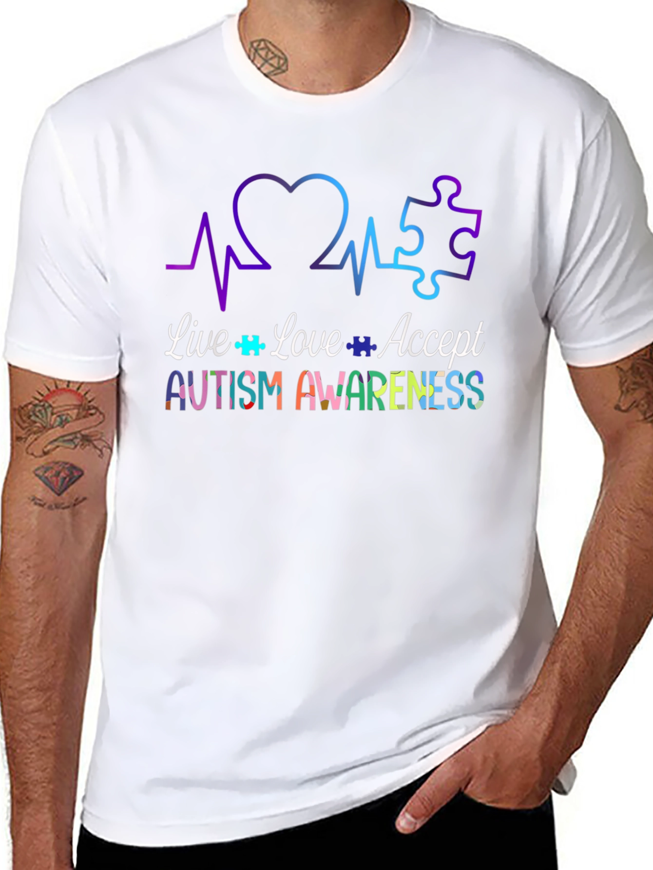 Autism Awareness Tee - Live Love Accept
