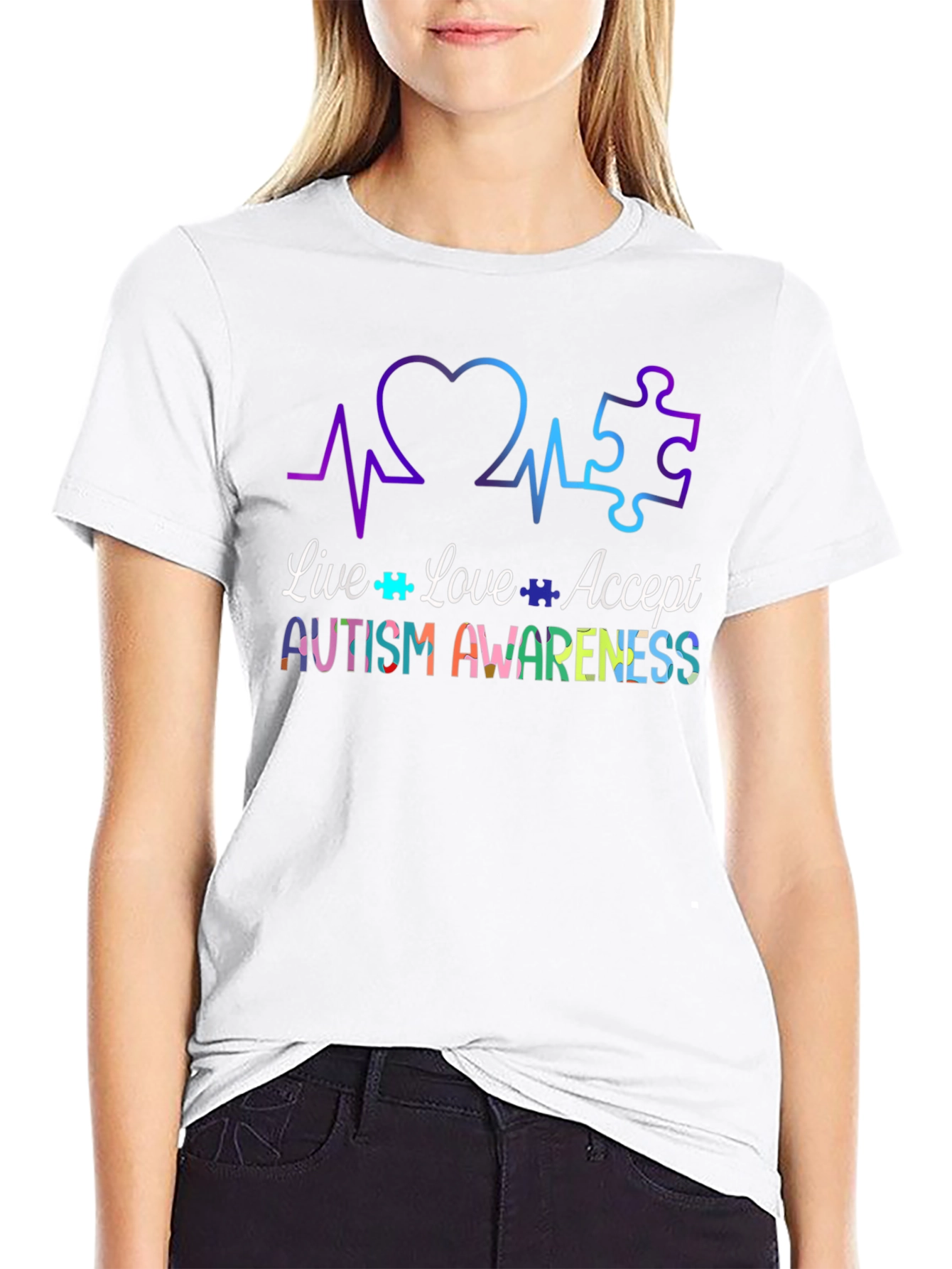 Autism Awareness Tee - Live Love Accept