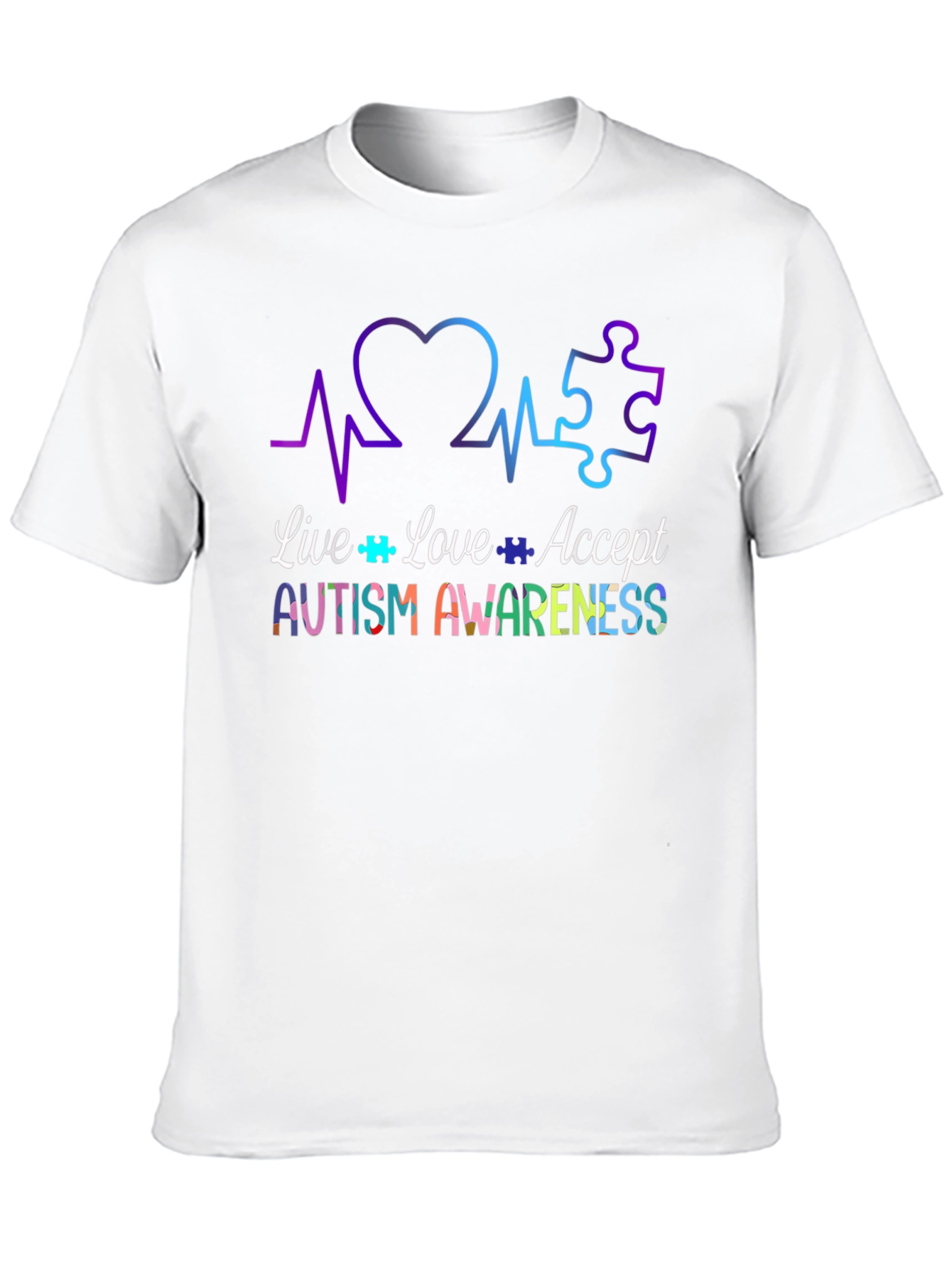 Autism Awareness Tee - Live Love Accept