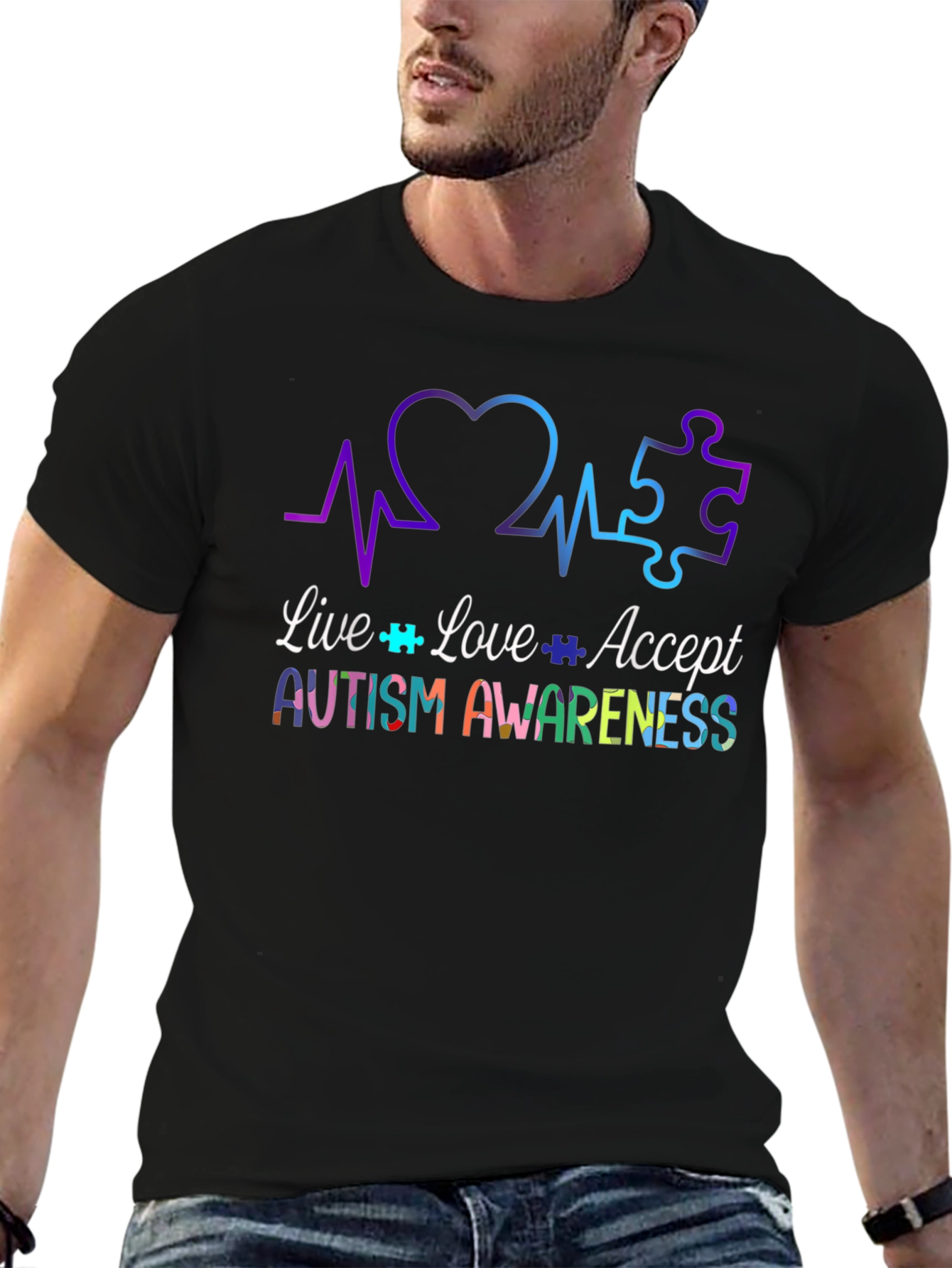 Autism Awareness Tee - Live Love Accept