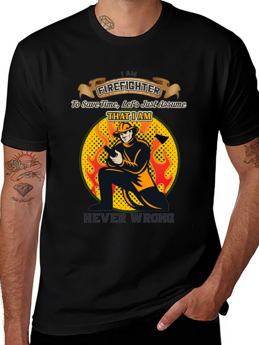 Firefighter Never Wrong Graphic T-Shirt