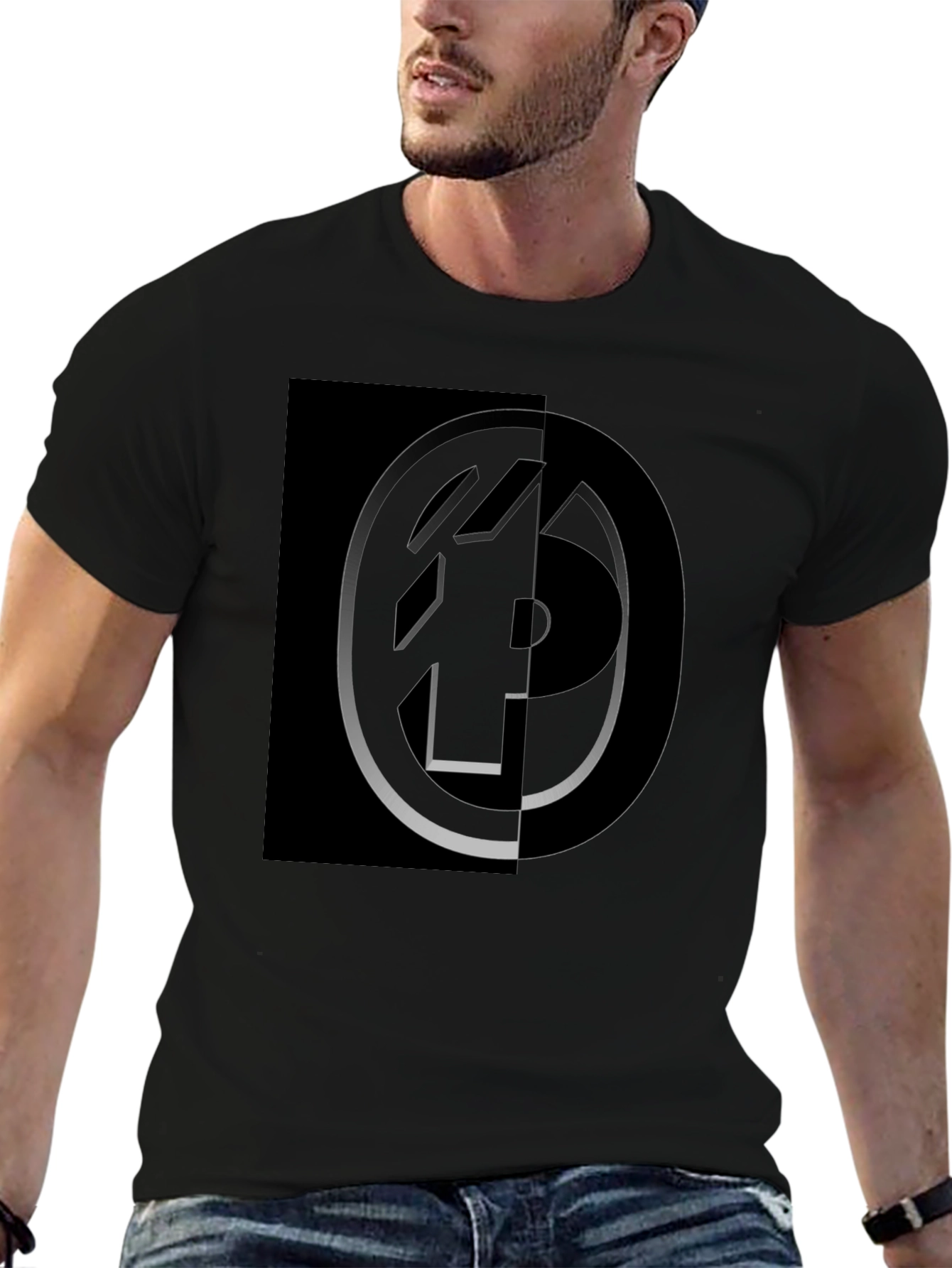 Modern Graphic Black T-Shirt