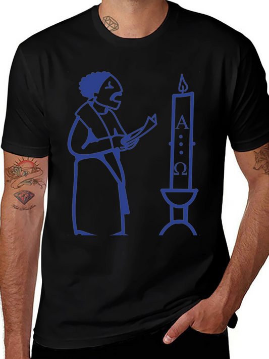 Singing Man & Candle Black T-Shirt