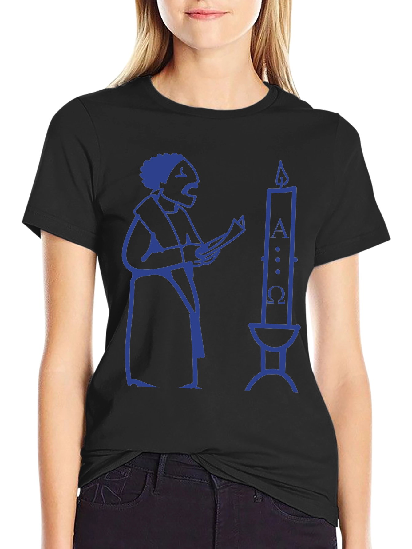 Singing Man & Candle Black T-Shirt