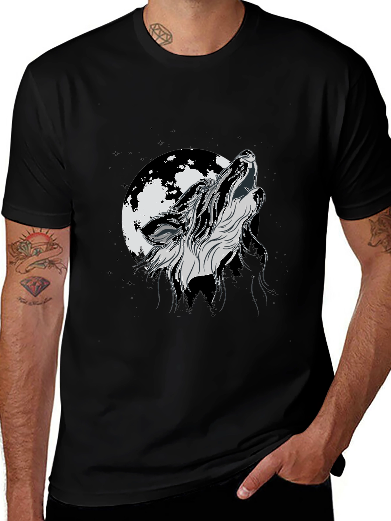 Wolf Howling Moon T-Shirt