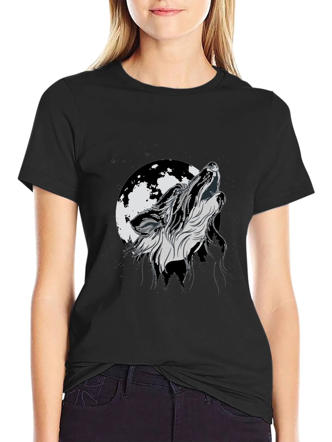 Wolf Howling Moon T-Shirt