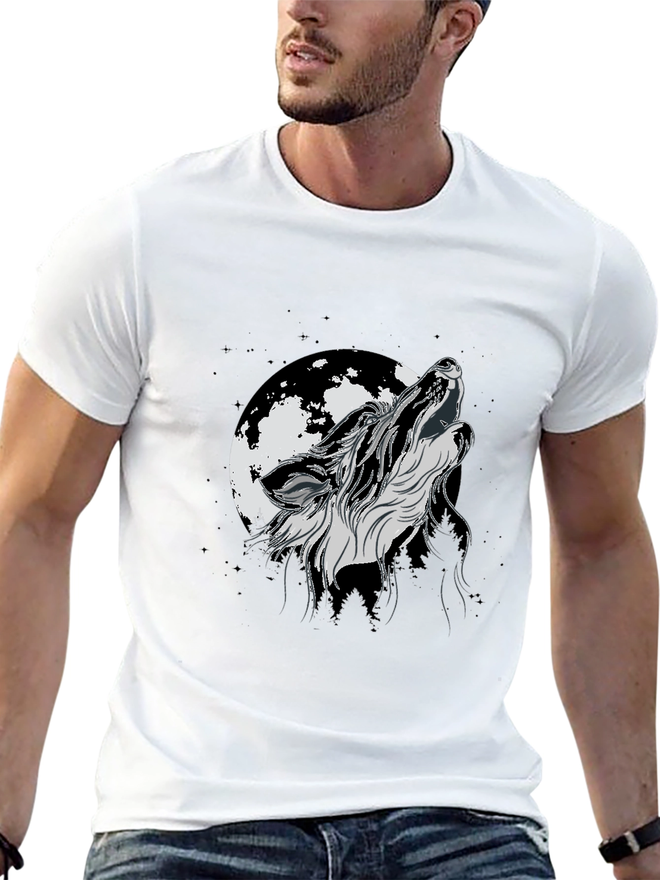 Wolf Howling Moon T-Shirt