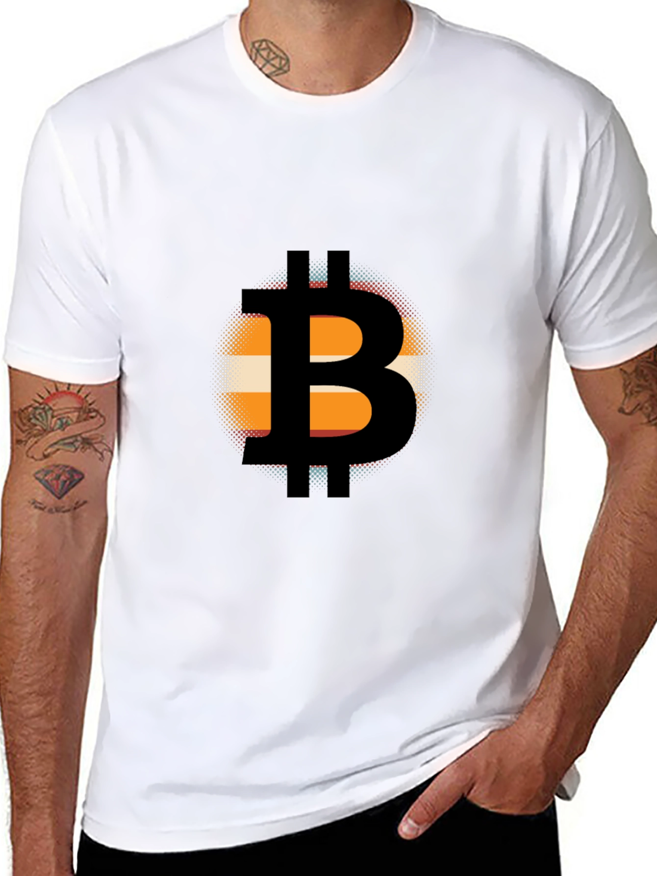 Bitcoin Black T-Shirt Graphic Tee Cryptocurrency