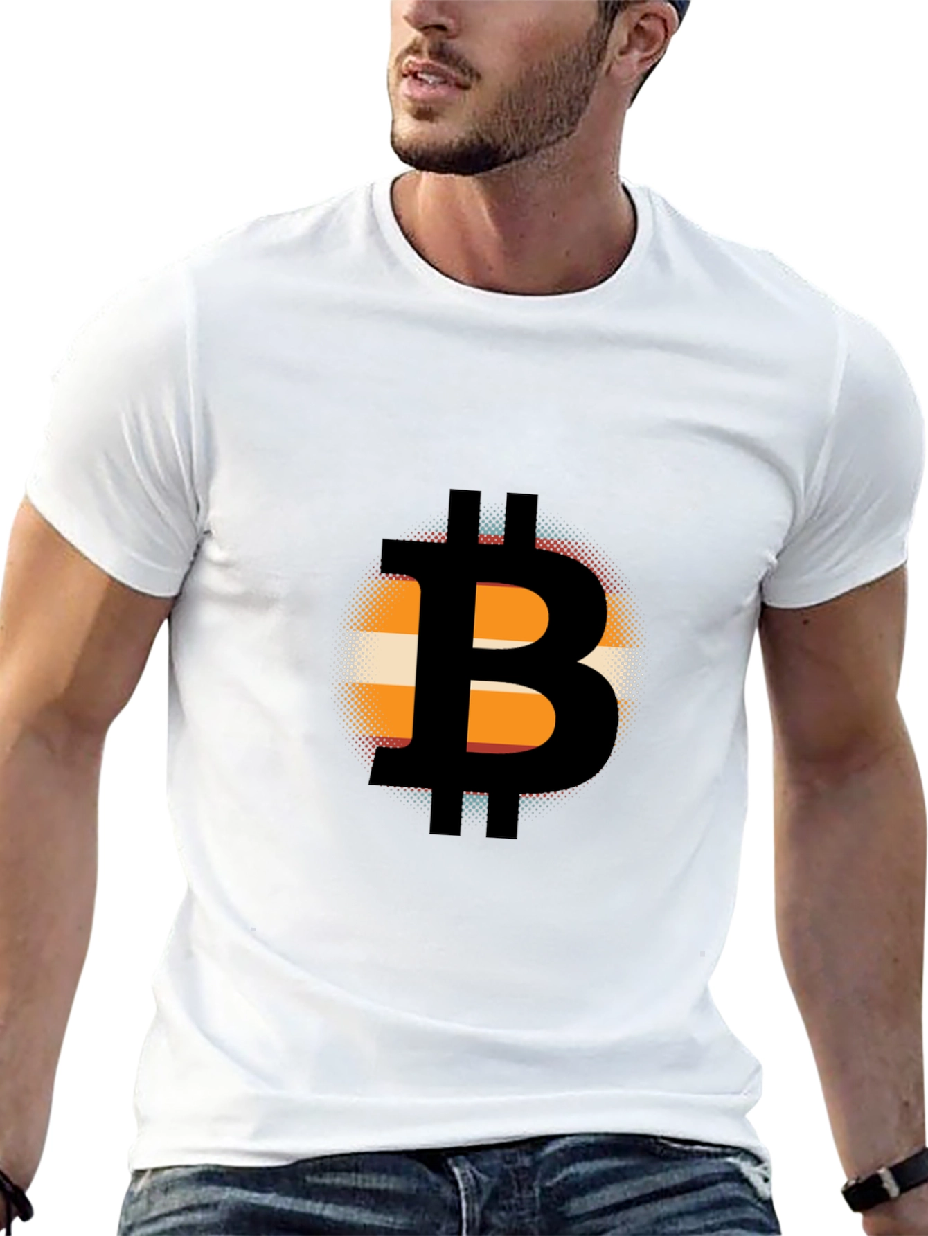 Bitcoin Black T-Shirt Graphic Tee Cryptocurrency