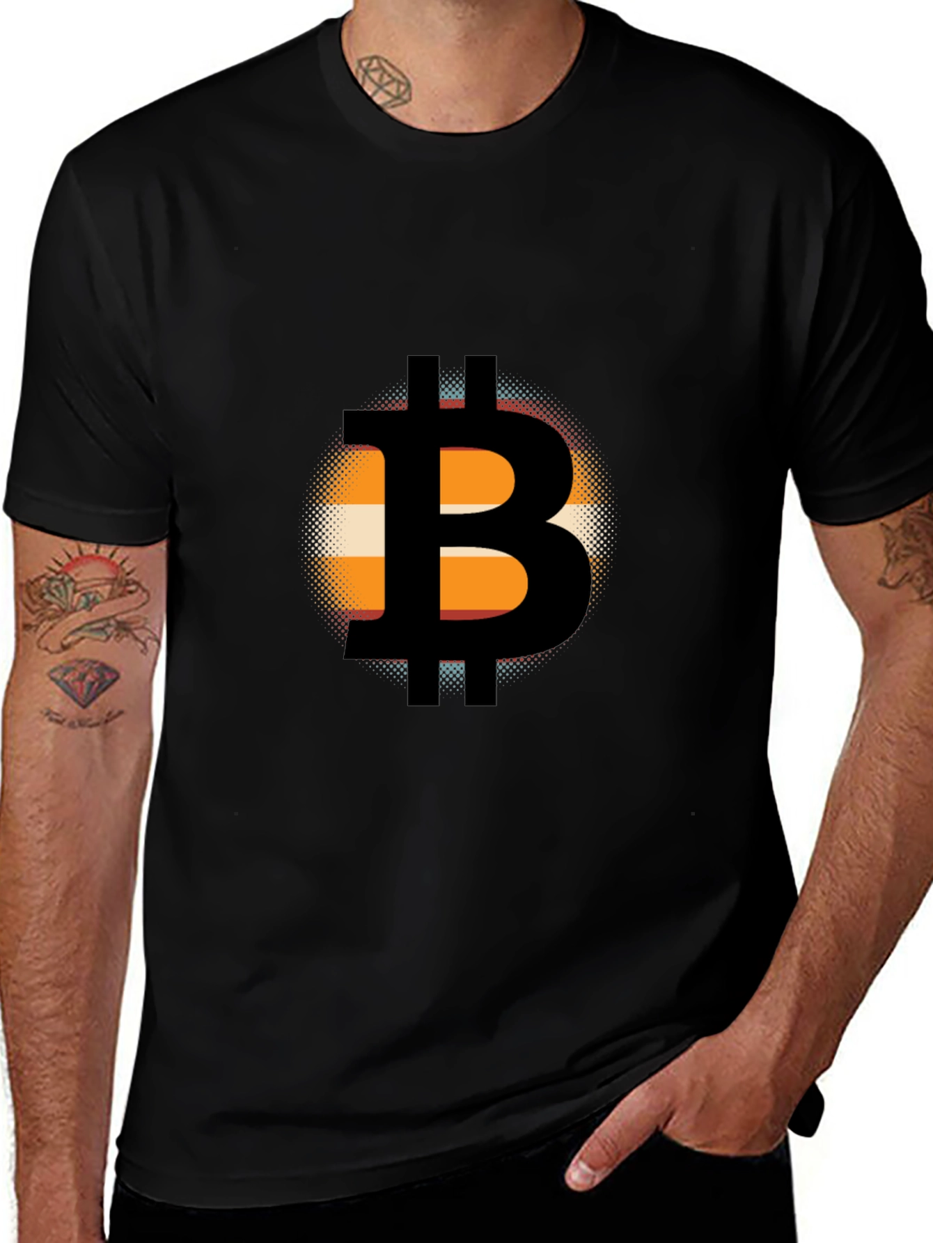 Bitcoin Black T-Shirt Graphic Tee Cryptocurrency