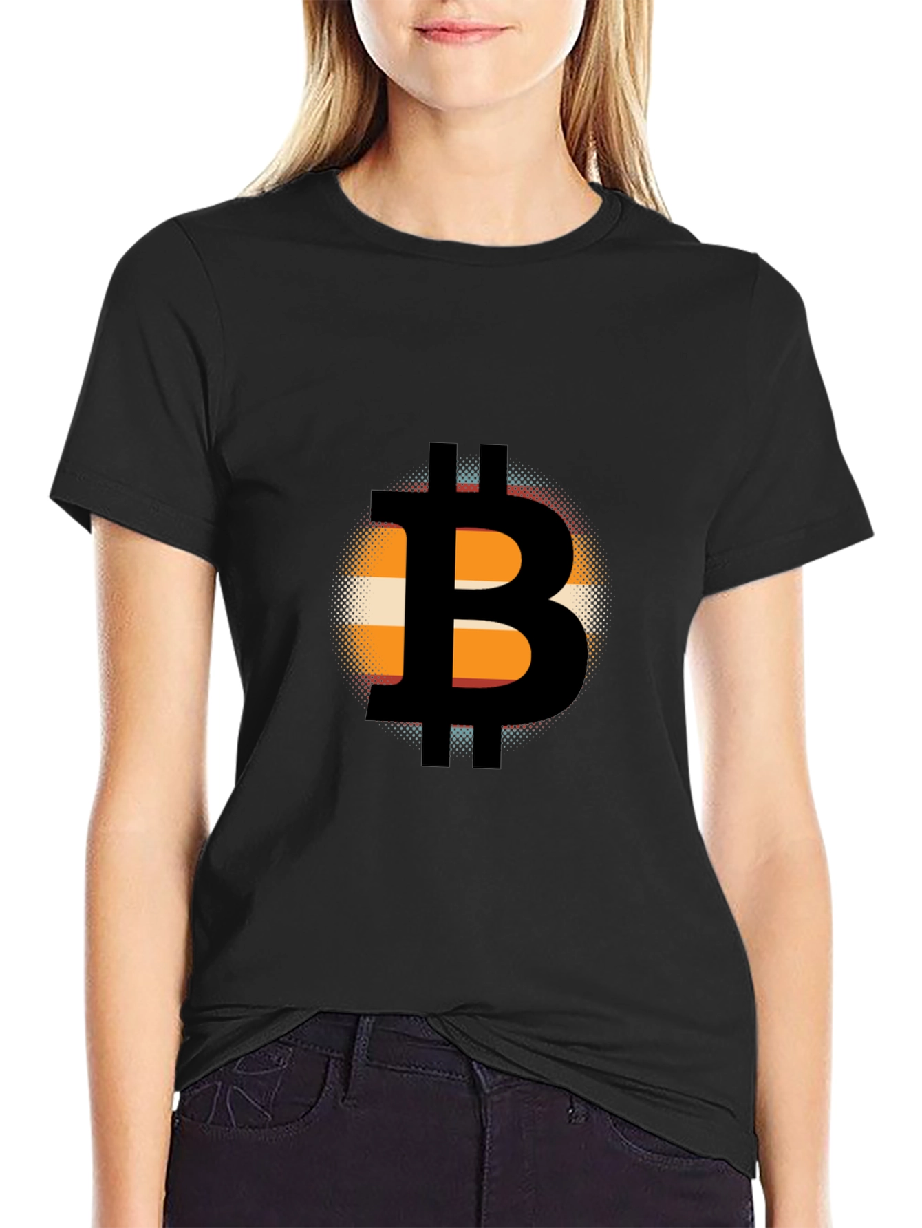 Bitcoin Black T-Shirt Graphic Tee Cryptocurrency